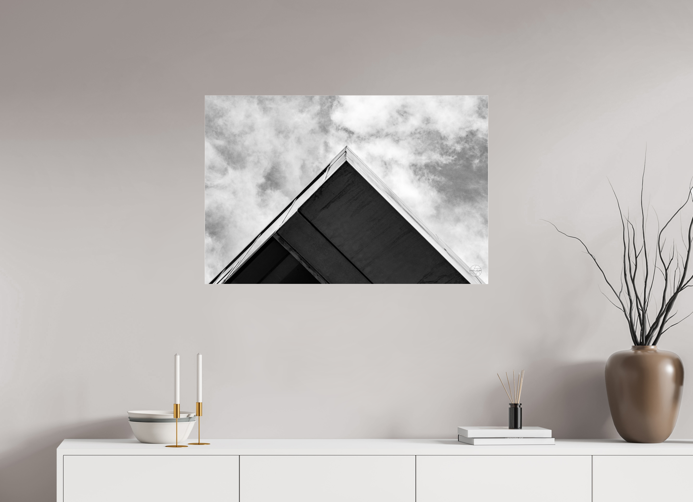 90 x 60 cm, Tirage N&B sous Plexi Pyramide - Décoration murale contemporaine
