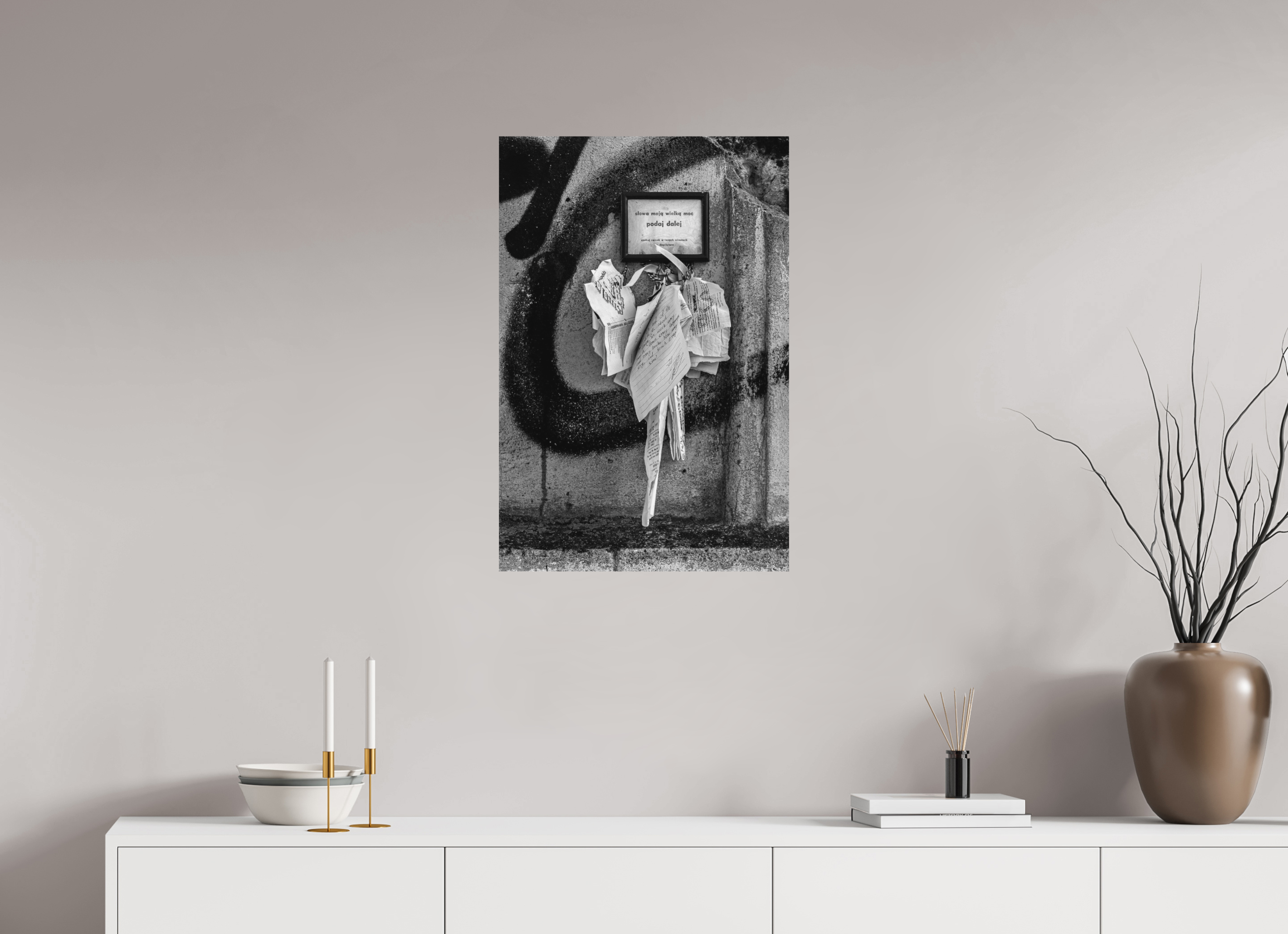 50 x 75 cm, Tirage N&B mat seul Impression photographique – Les mots
