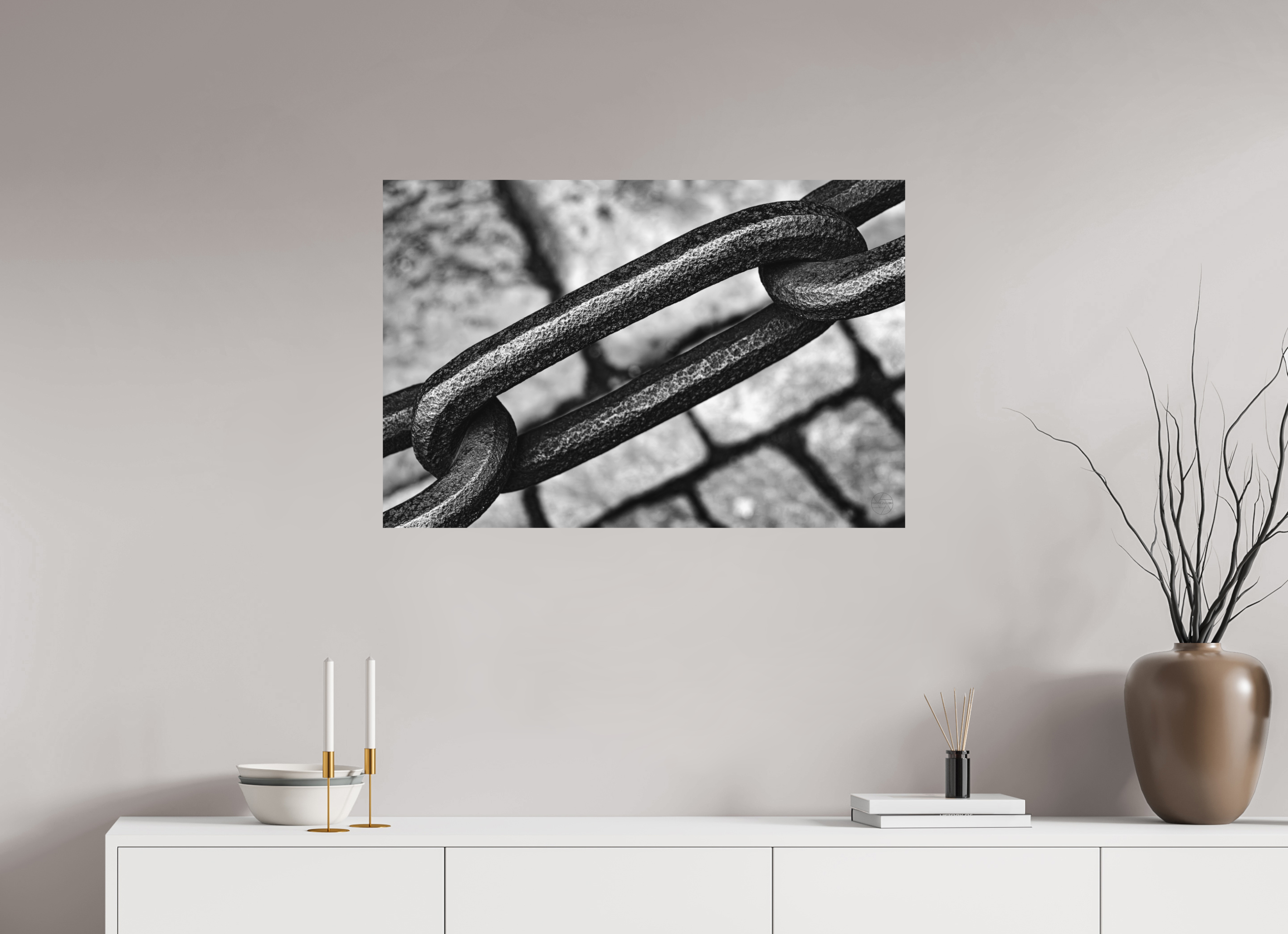90 x 60 cm, Tirage N&B mat seul L’étreinte du fer