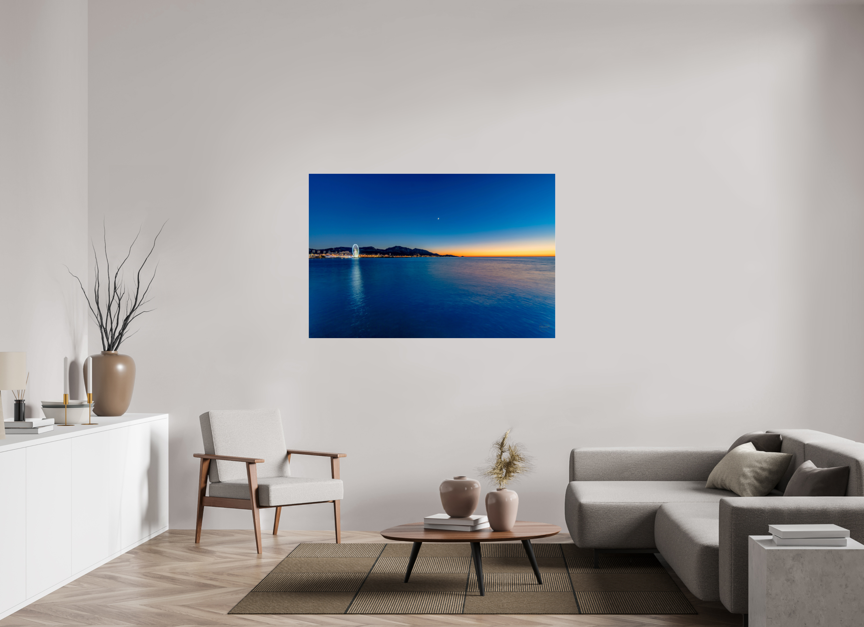 150 x 100 cm, Tirage sous plexi Le calme après la lumière