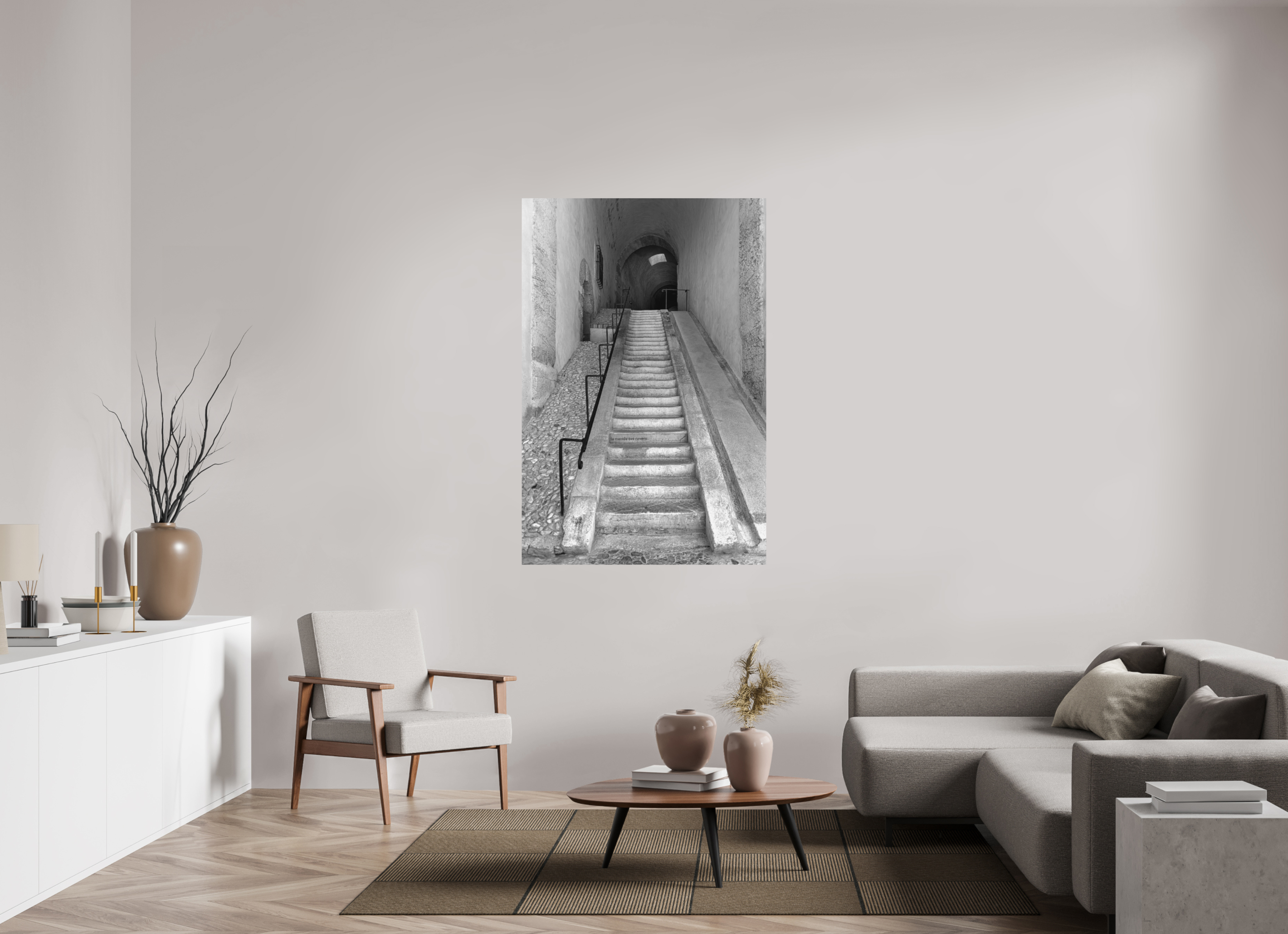 100 x 150 cm, Tirage N&B mat seul Affiche artistique – La Montée des Canons