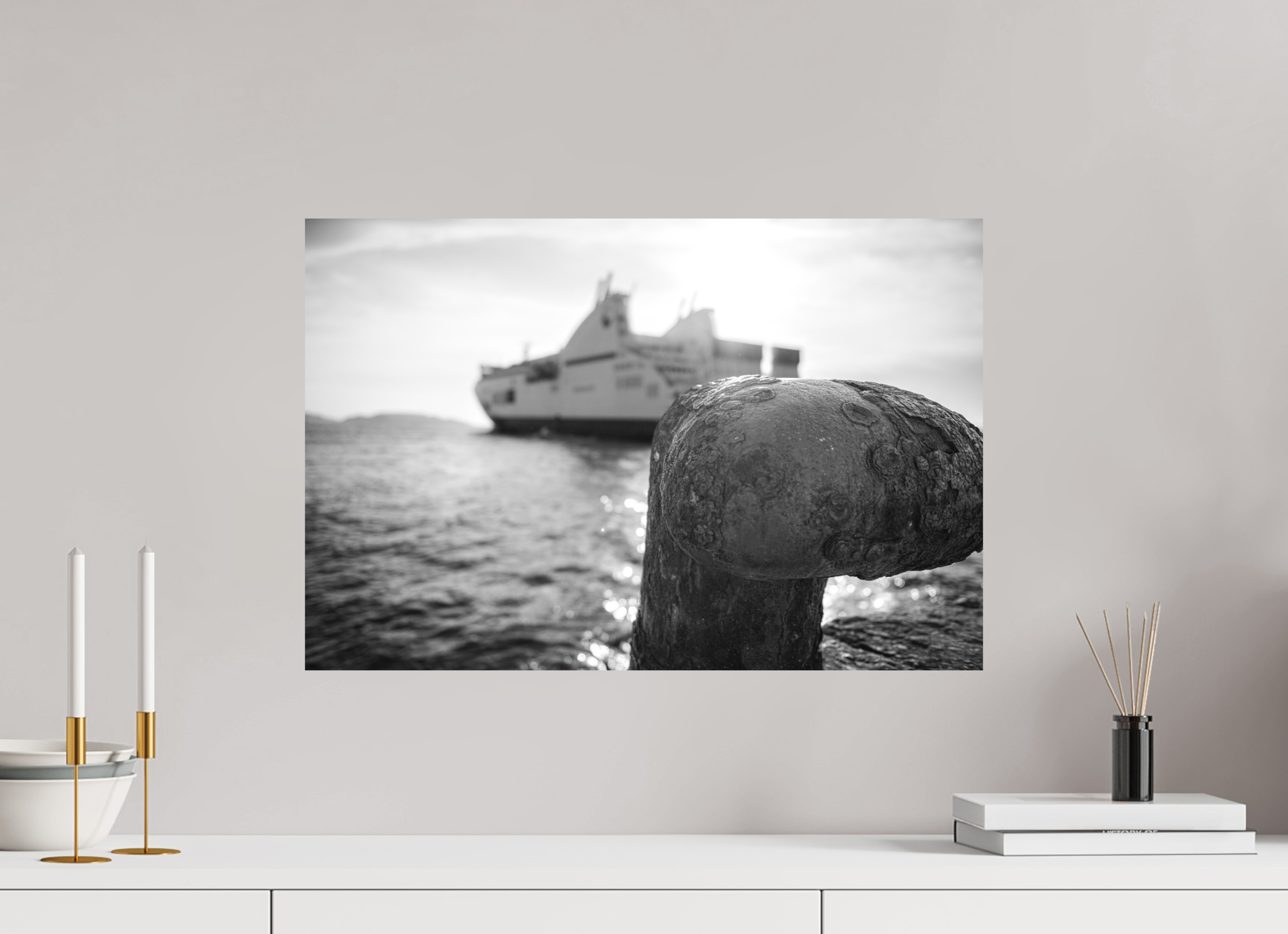 60 x 40 cm, Tirage N&B mat seul Affiche photo – Larguer les amarres