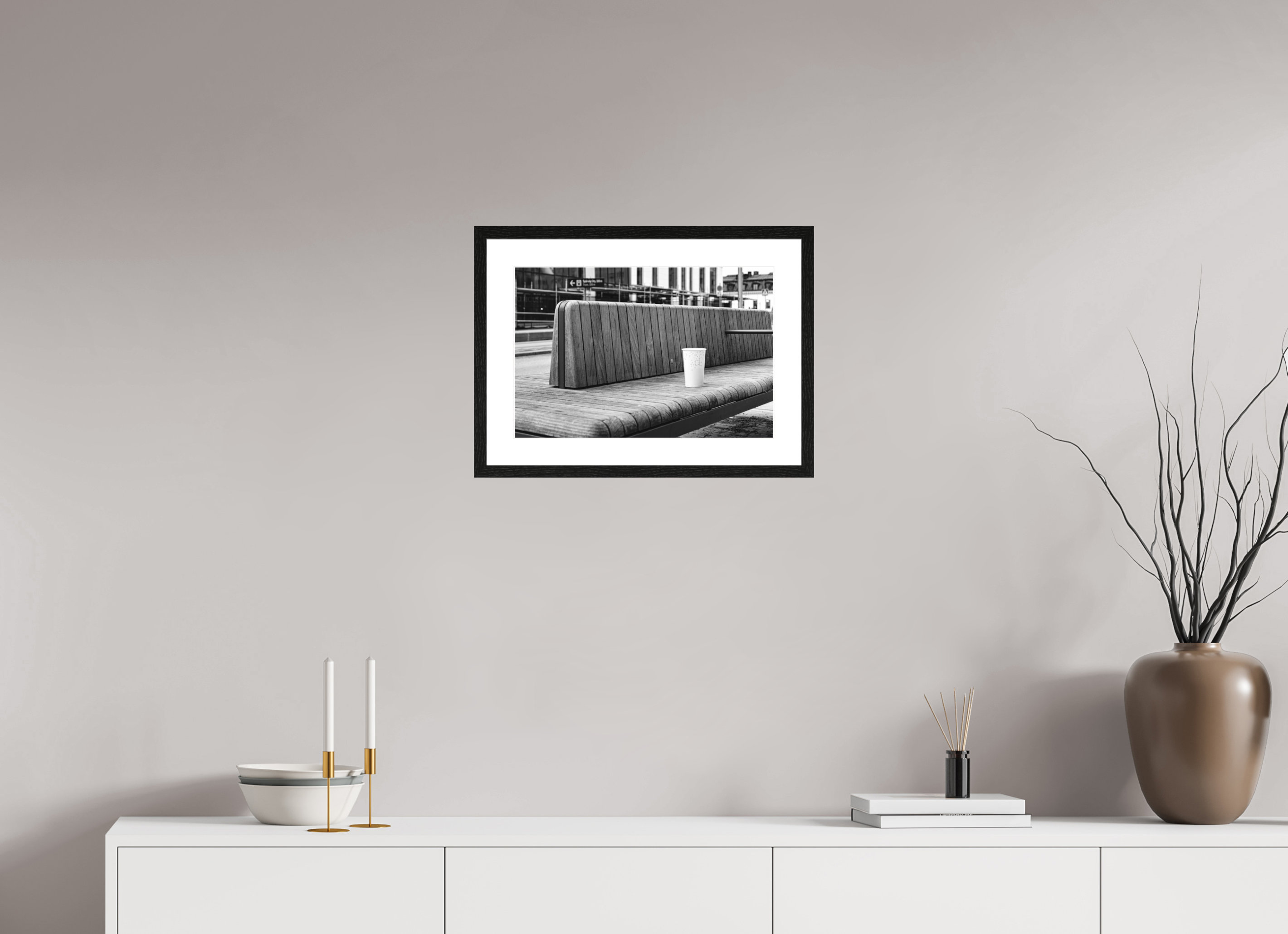 45 x 30 cm, Tirage N&B mat + Cadre noir avec passe-partout Décoration murale contemporaine - L’Oubli