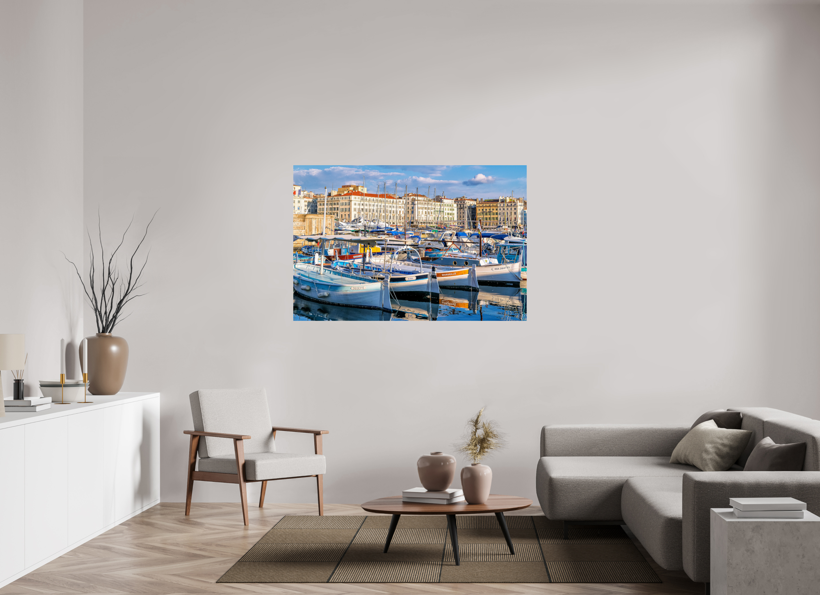 150 x 100 cm, Tirage seul Barques et Vieux Port