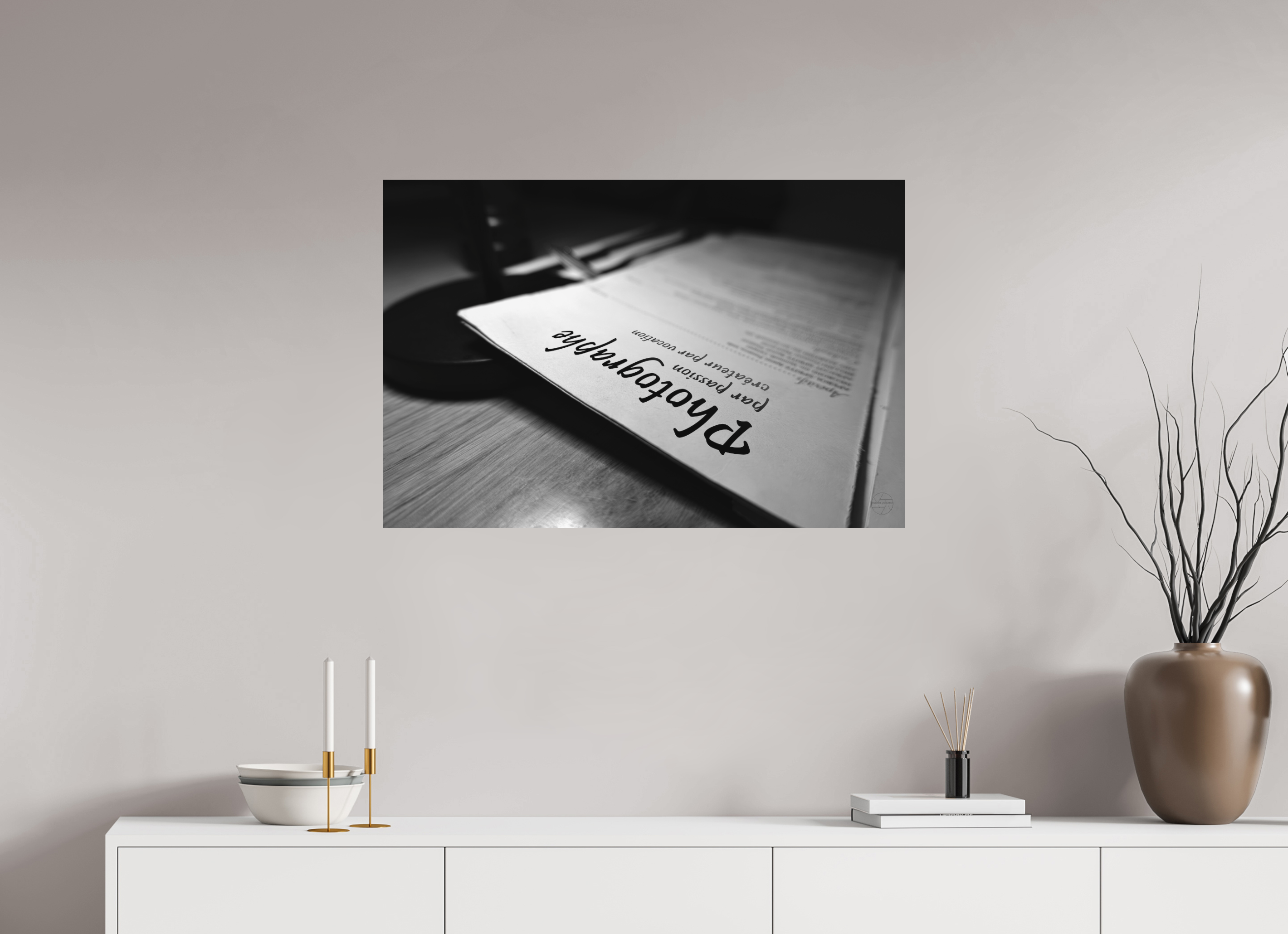 90 x 60 cm, Tirage N&B mat seul Photographe par passion, créateur par vocation | Poster Fine Art