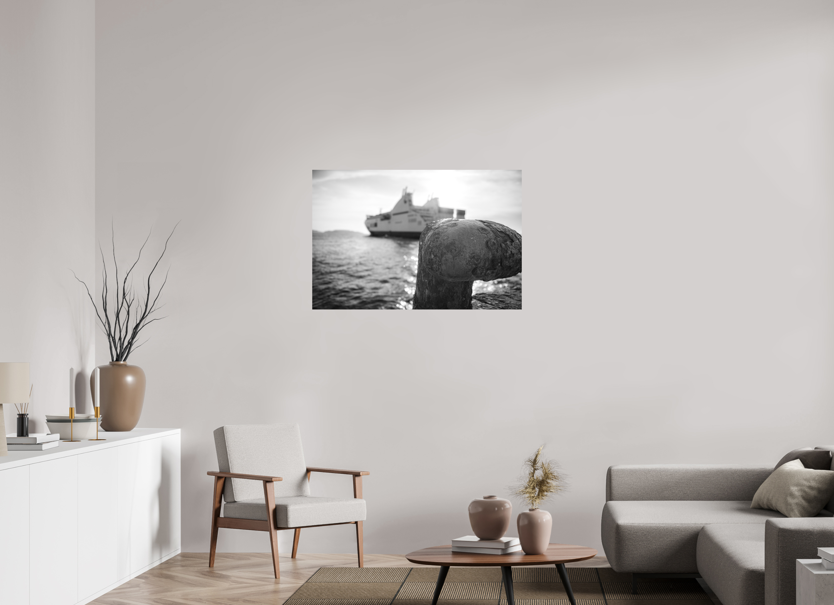 105 x 70 cm, Tirage N&B mat seul Affiche photo – Larguer les amarres