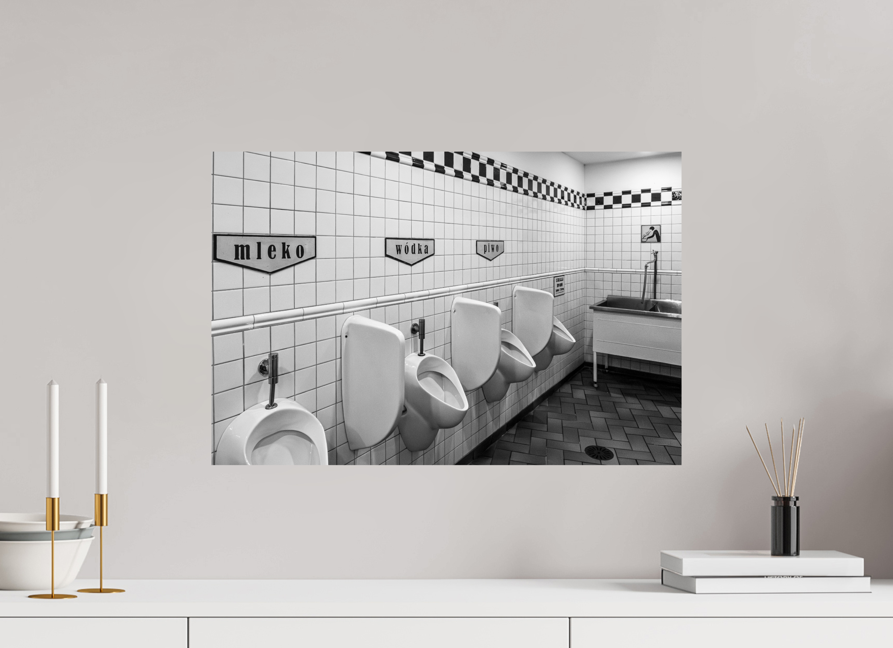 60 x 40 cm, Tirage N&B brillant seul Pause Technique | Poster Noir et Blanc Design & Humour