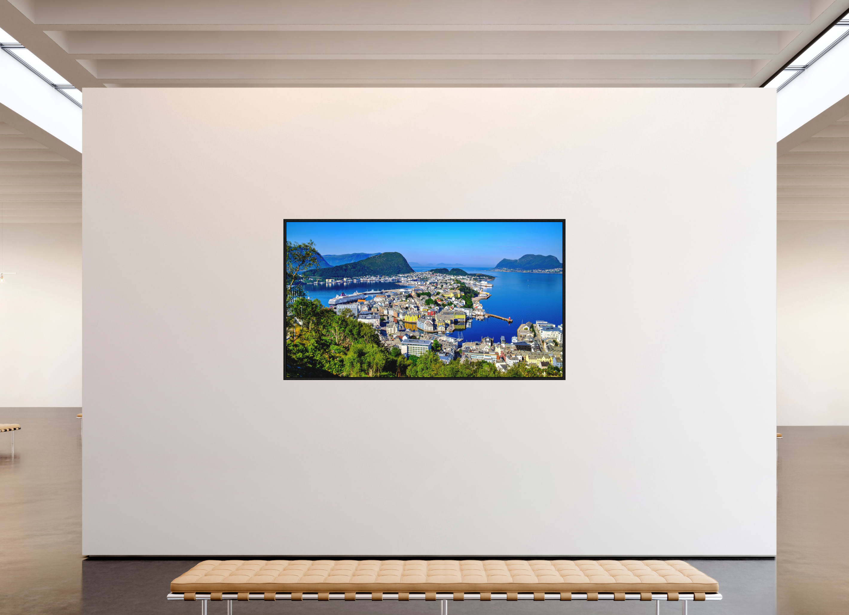 208 x 117 cm, Tirage grand format dans caisse américaine Entre Fjords et Lumière | Poster Panoramique Paysage Nordique