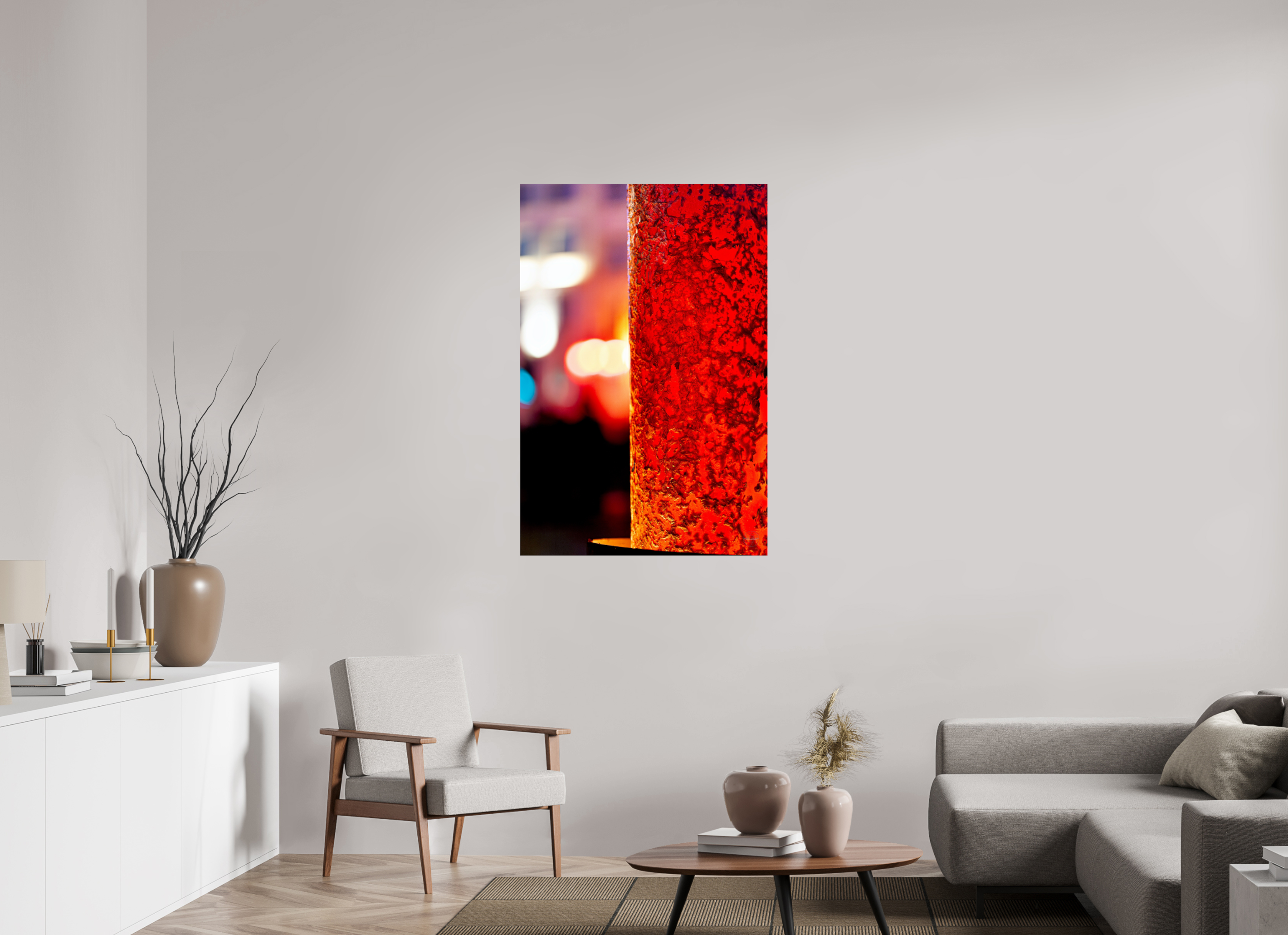 80 x 120 cm, Photo Print Under Acrylic Glass Photo décorative – Le fer et le feu