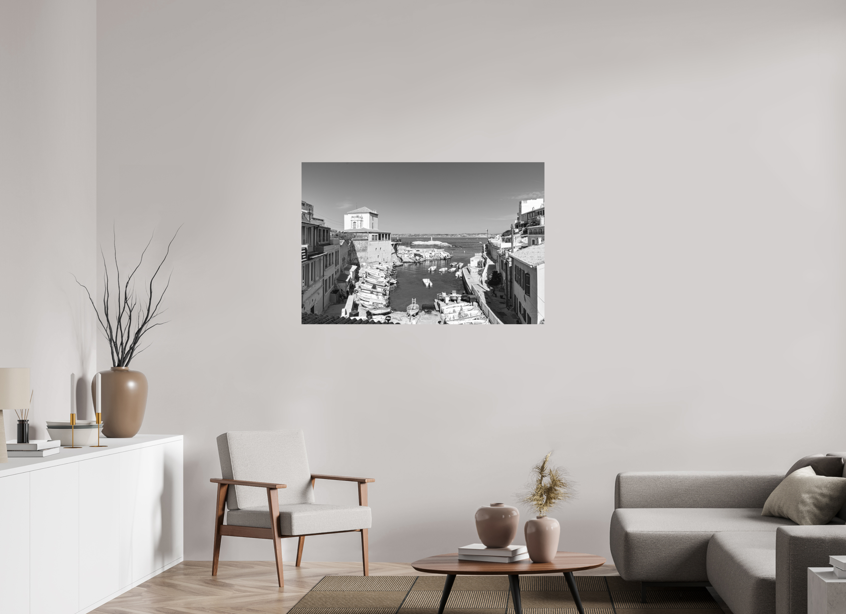 120 x 80 cm, Tirage N&B mat seul Affiche artistique – Silence sur Malmousque