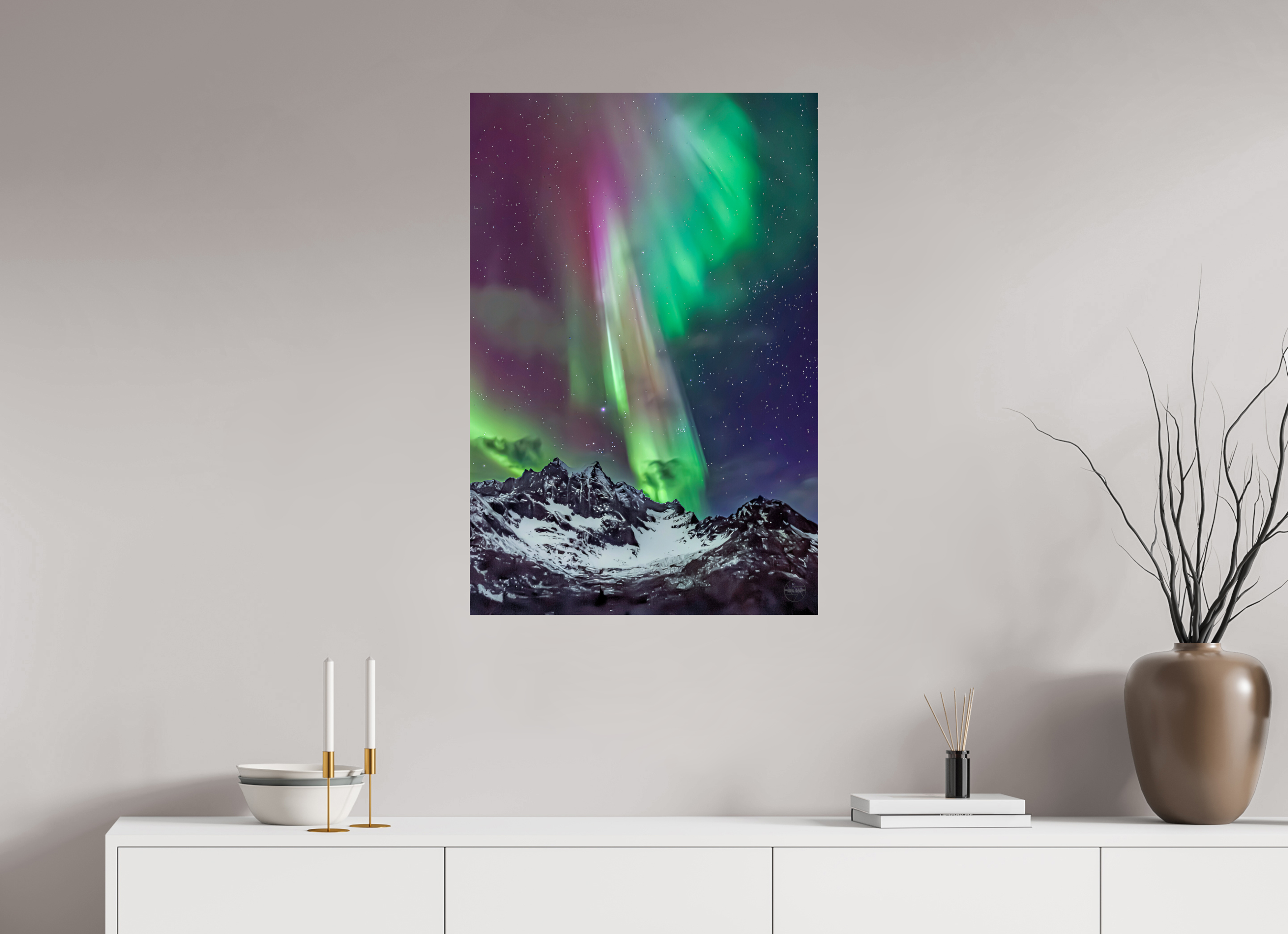 60 x 90 cm, Tirage couleur brillant seul Danse Boréale