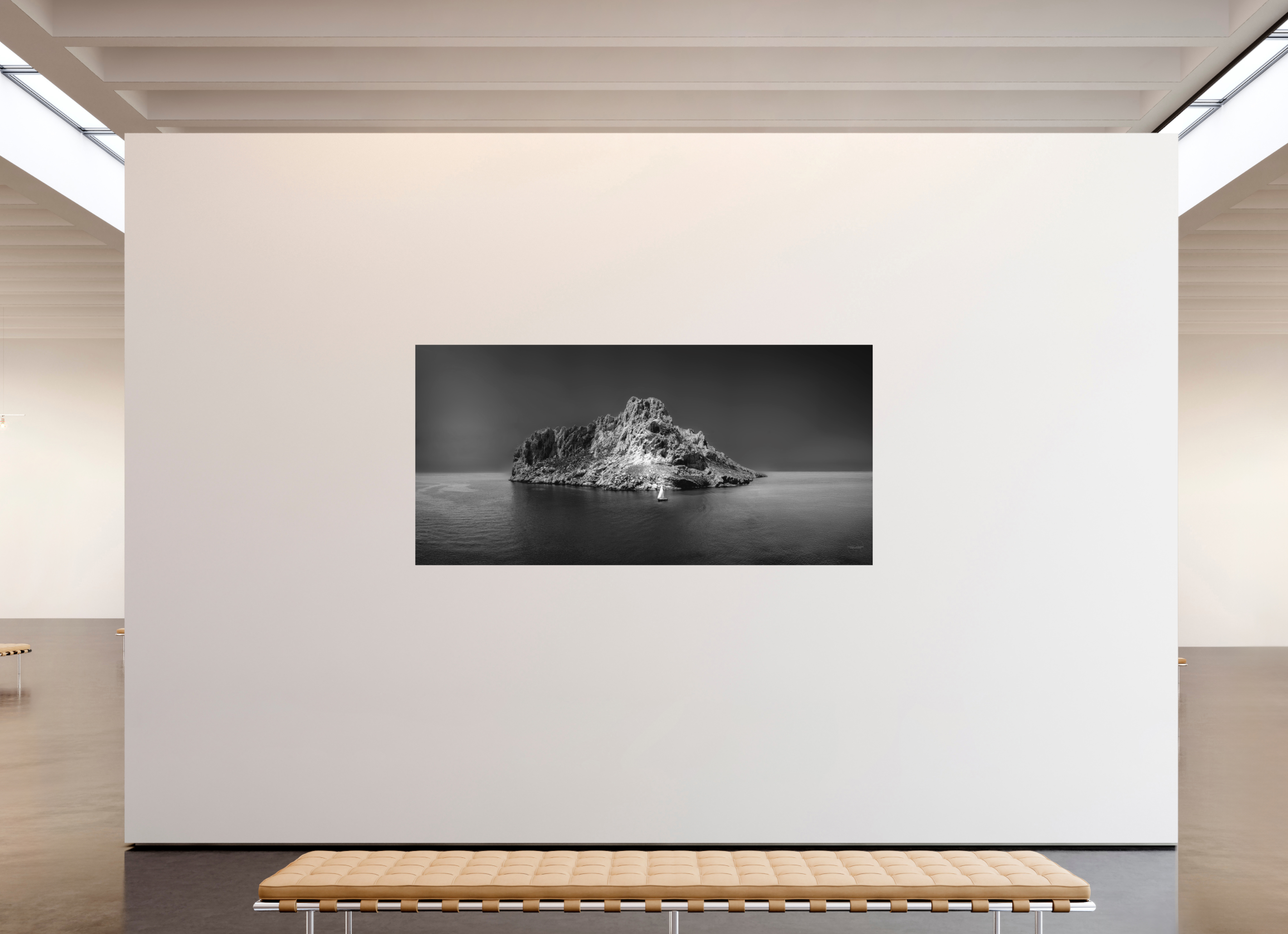 228,3 x 110 cm, Tirage N&B mat seul Impression grand format – L'île refuge ou prison