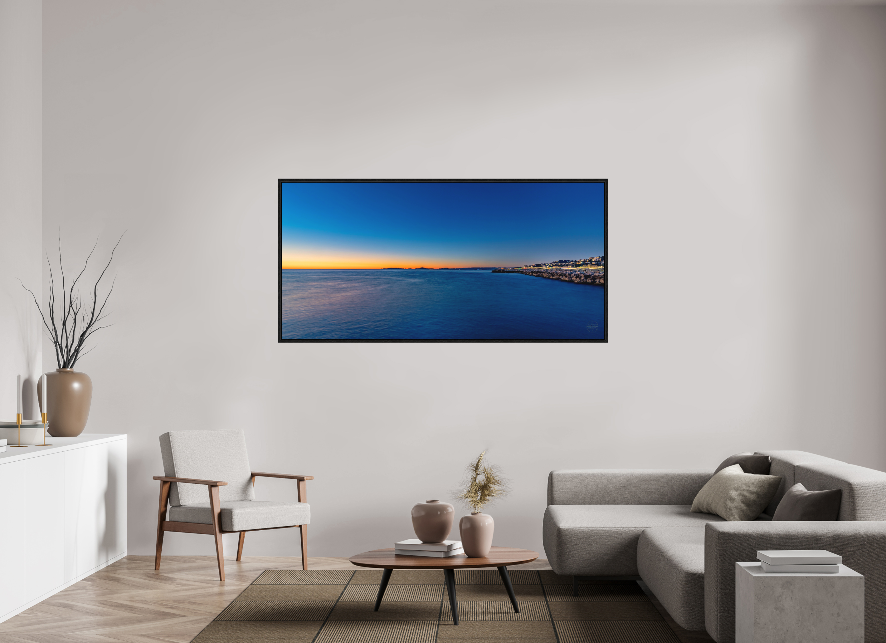 185,7 x 90 cm, Tirage grand format dans caisse américaine Bleu Infini