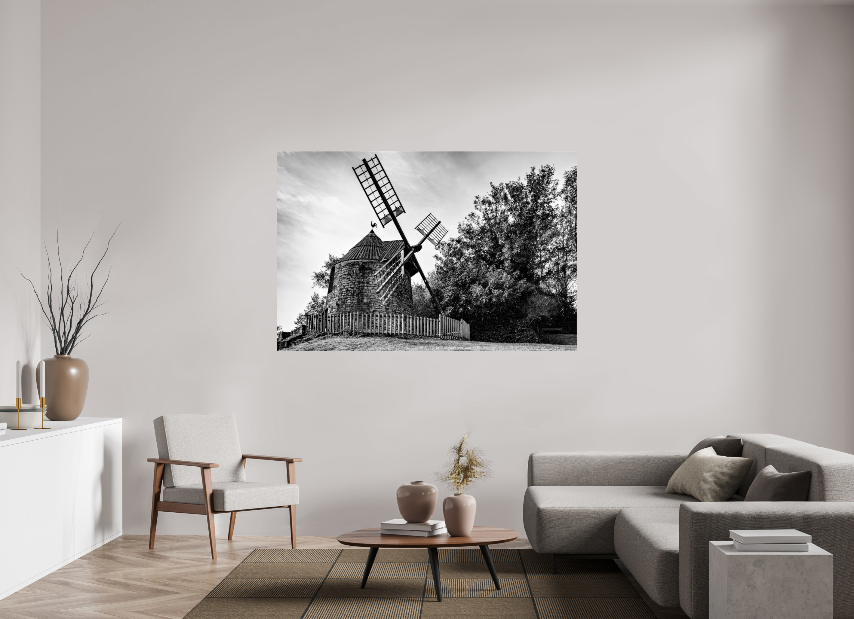 180 x 120 cm, Tirage N&B sous Plexi Œuvre murale - Souffle du Temps