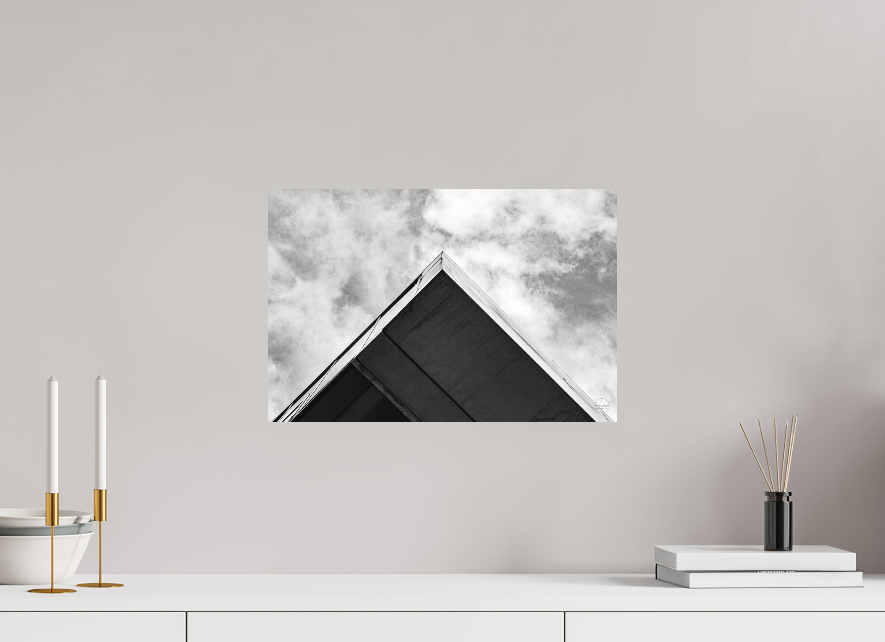 45 x 30 cm, Tirage N&B mat seul Pyramide - Décoration murale contemporaine