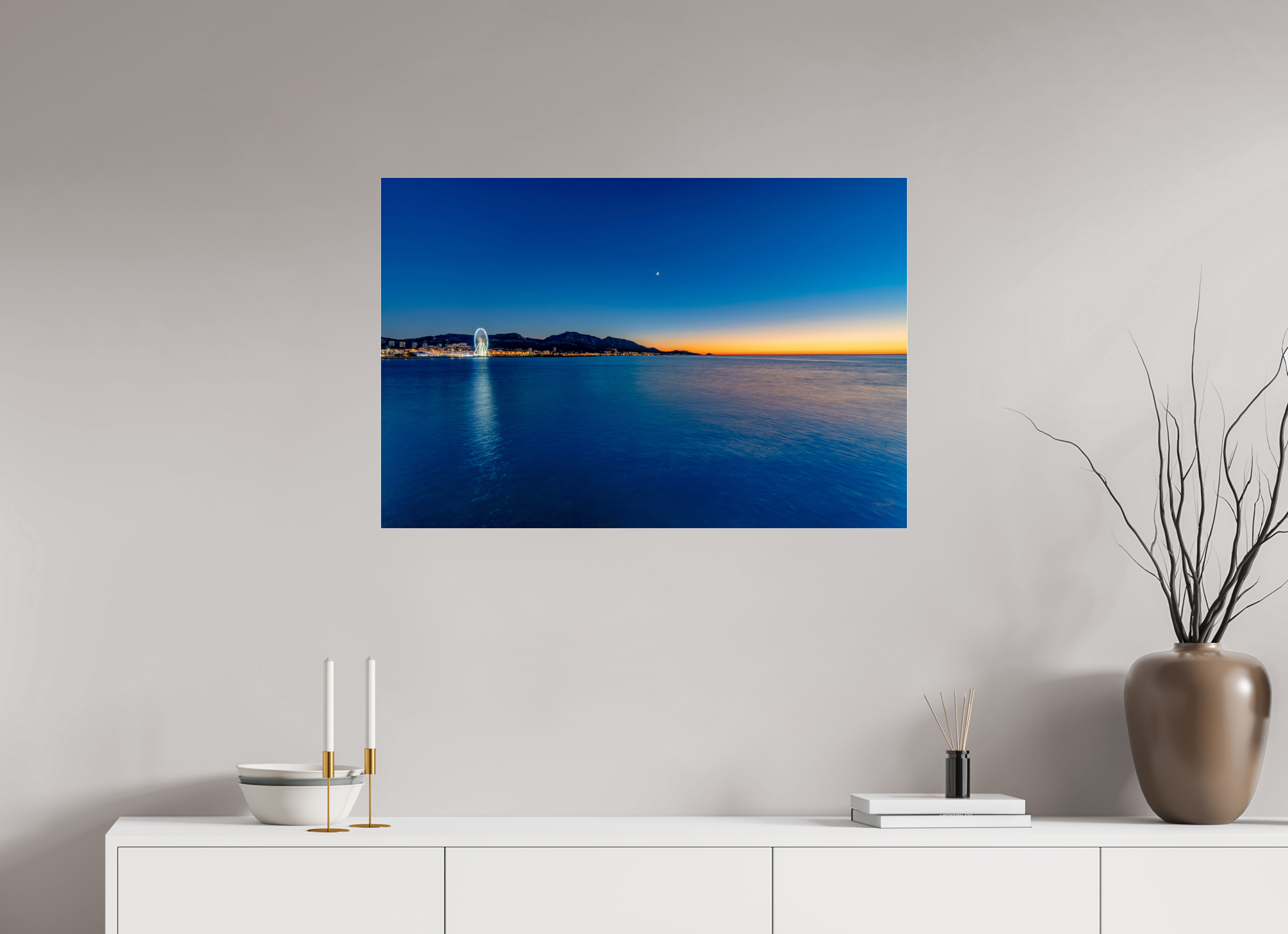 90 x 60 cm, Photo Print Under Acrylic Glass Le calme après la lumière
