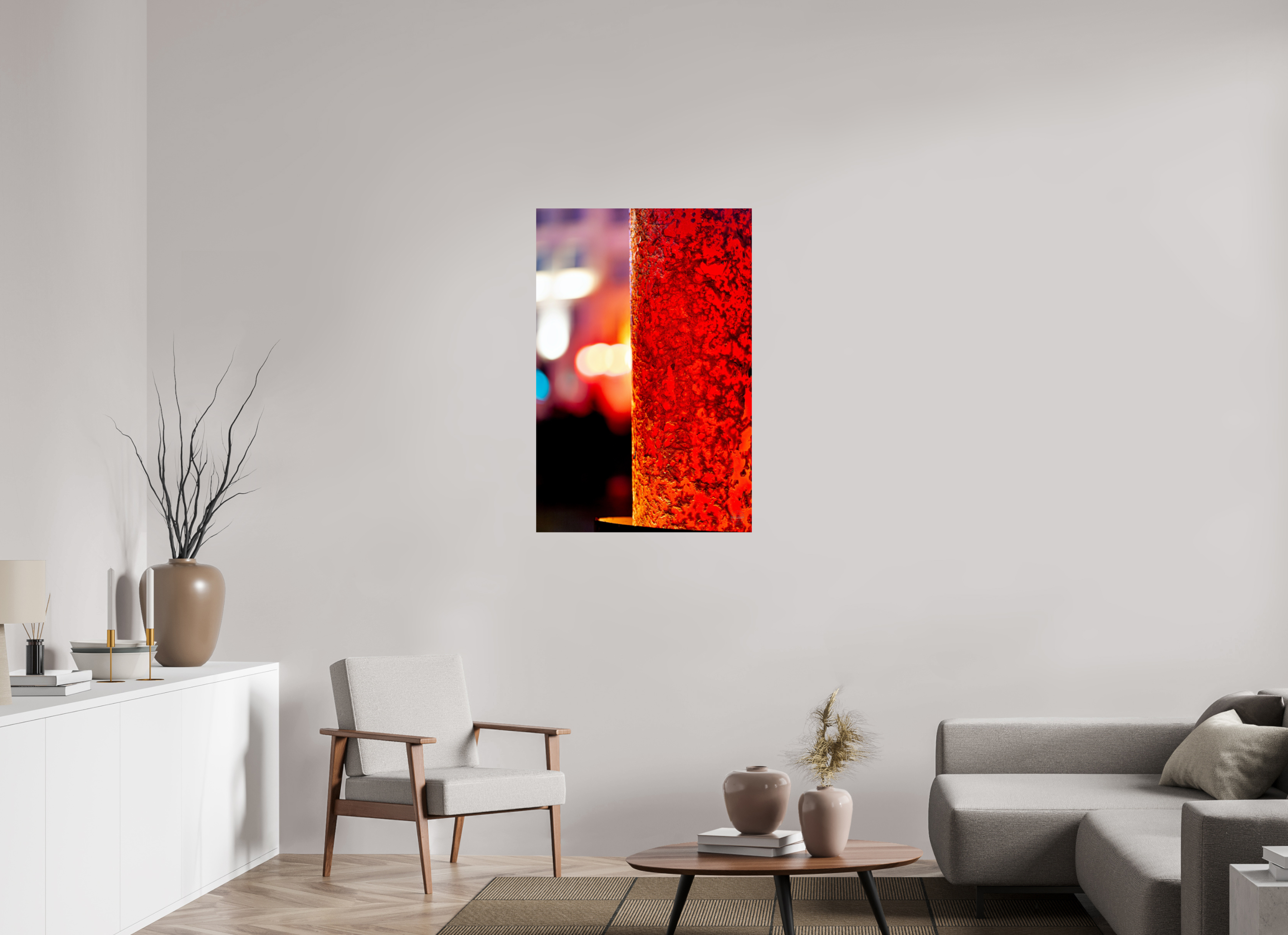 70 x 105 cm, Tirage couleur brillant seul Photo décorative – Le fer et le feu