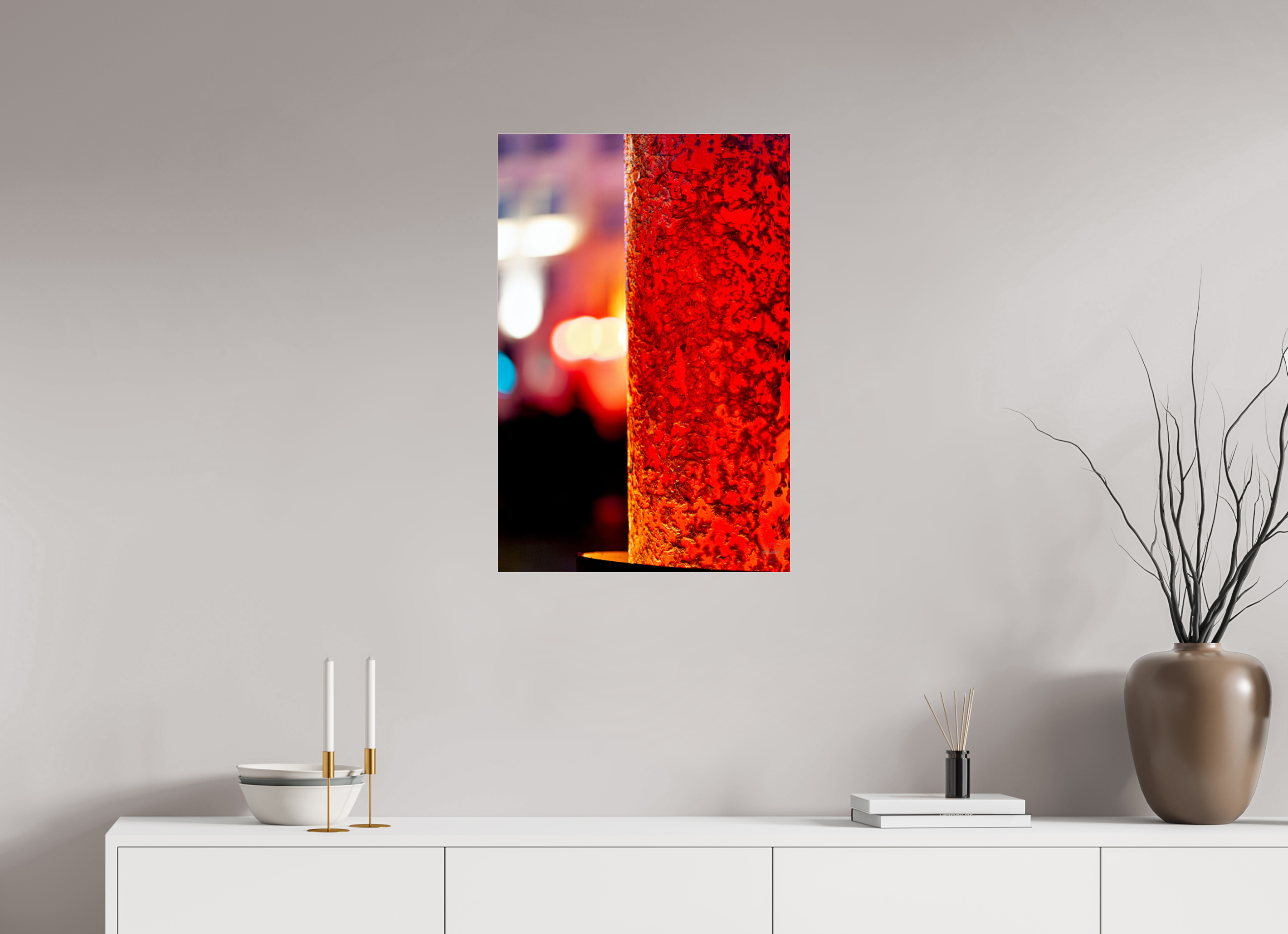 50 x 75 cm, Photo Print Under Acrylic Glass Photo décorative – Le fer et le feu