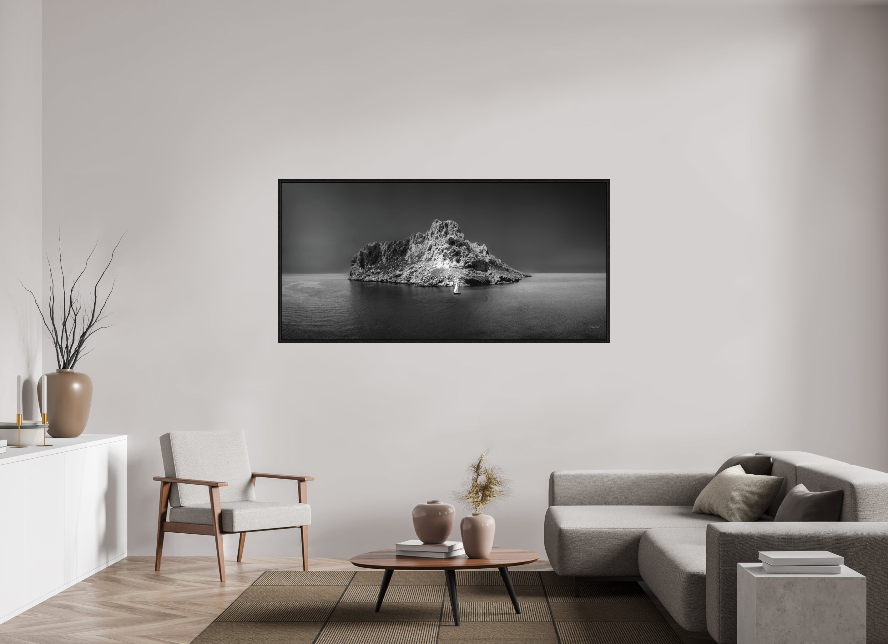 186,8 x 90 cm, Tirage grand format dans caisse américaine Impression grand format – L'île refuge ou prison