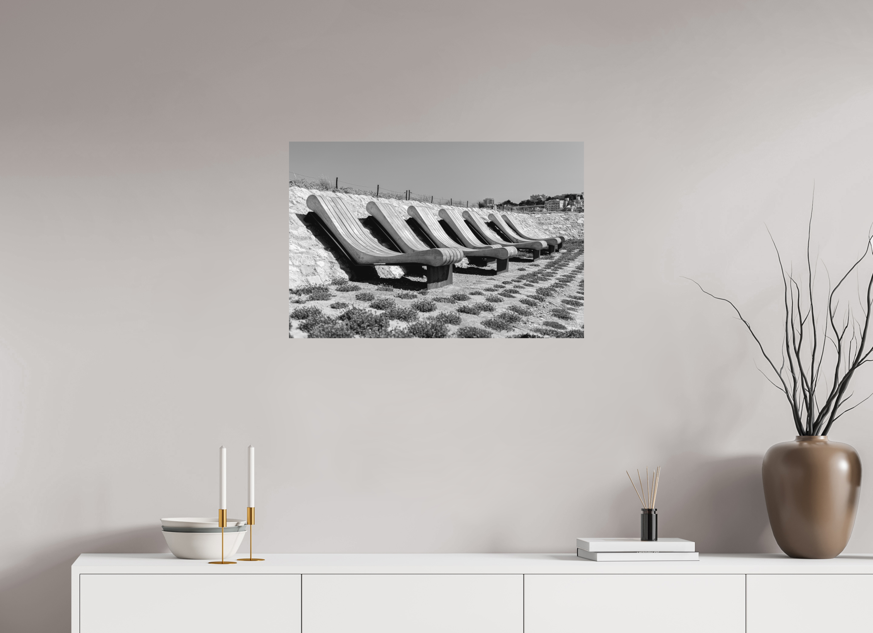 75 x 50 cm, Tirage N&B mat seul Les Veilleurs du Littoral