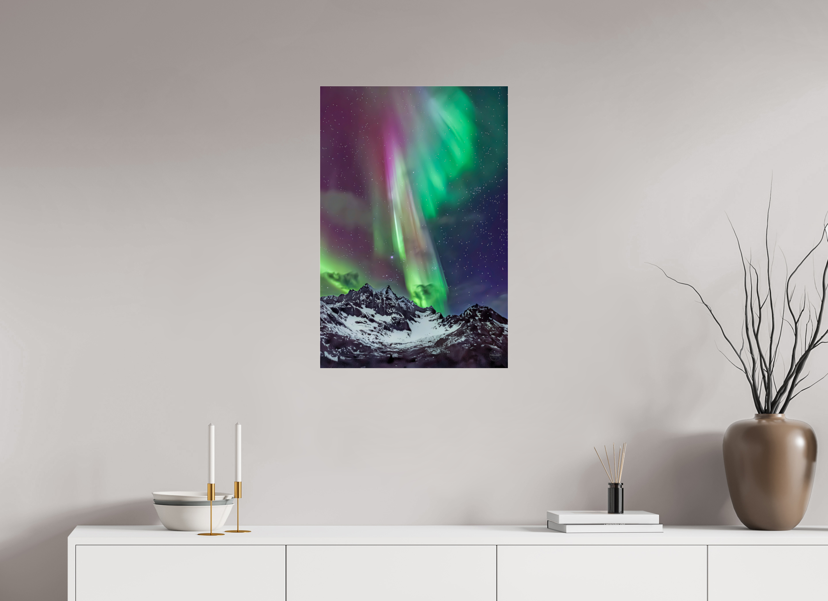 50 x 75 cm, Tirage couleur sous Plexi Danse Boréale
