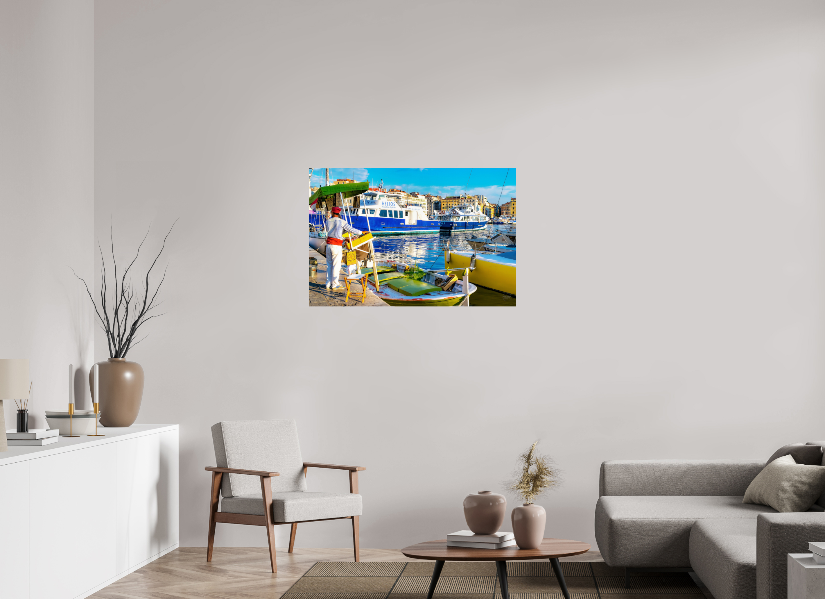105 x 70 cm, Tirage couleur brillant seul Le Marchand du Vieux-Port