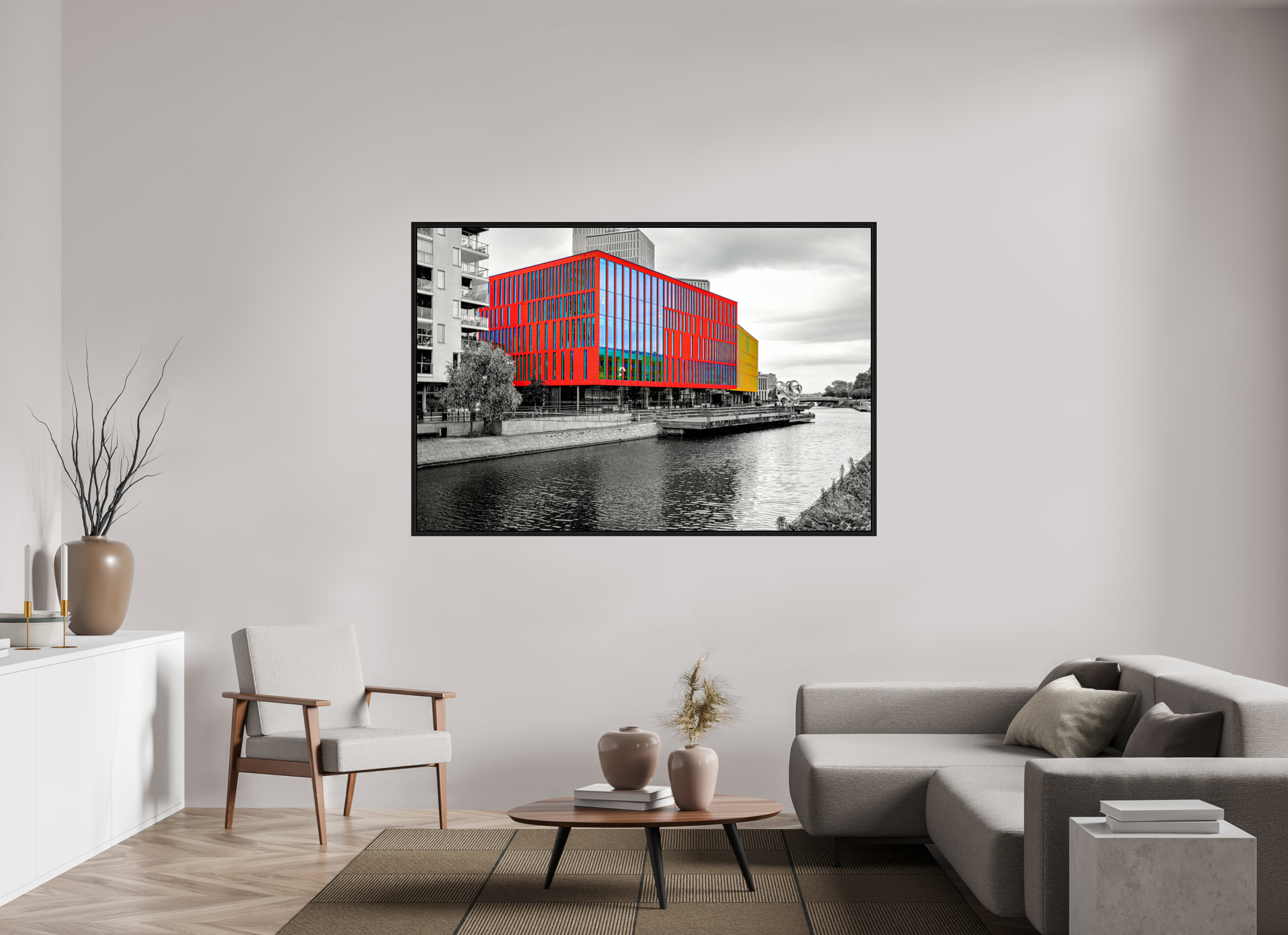 180 x 120 cm, Tirage couleur dans Caisse américaine noire Chromatisme Urbain | Poster Architecture Contemporaine Design