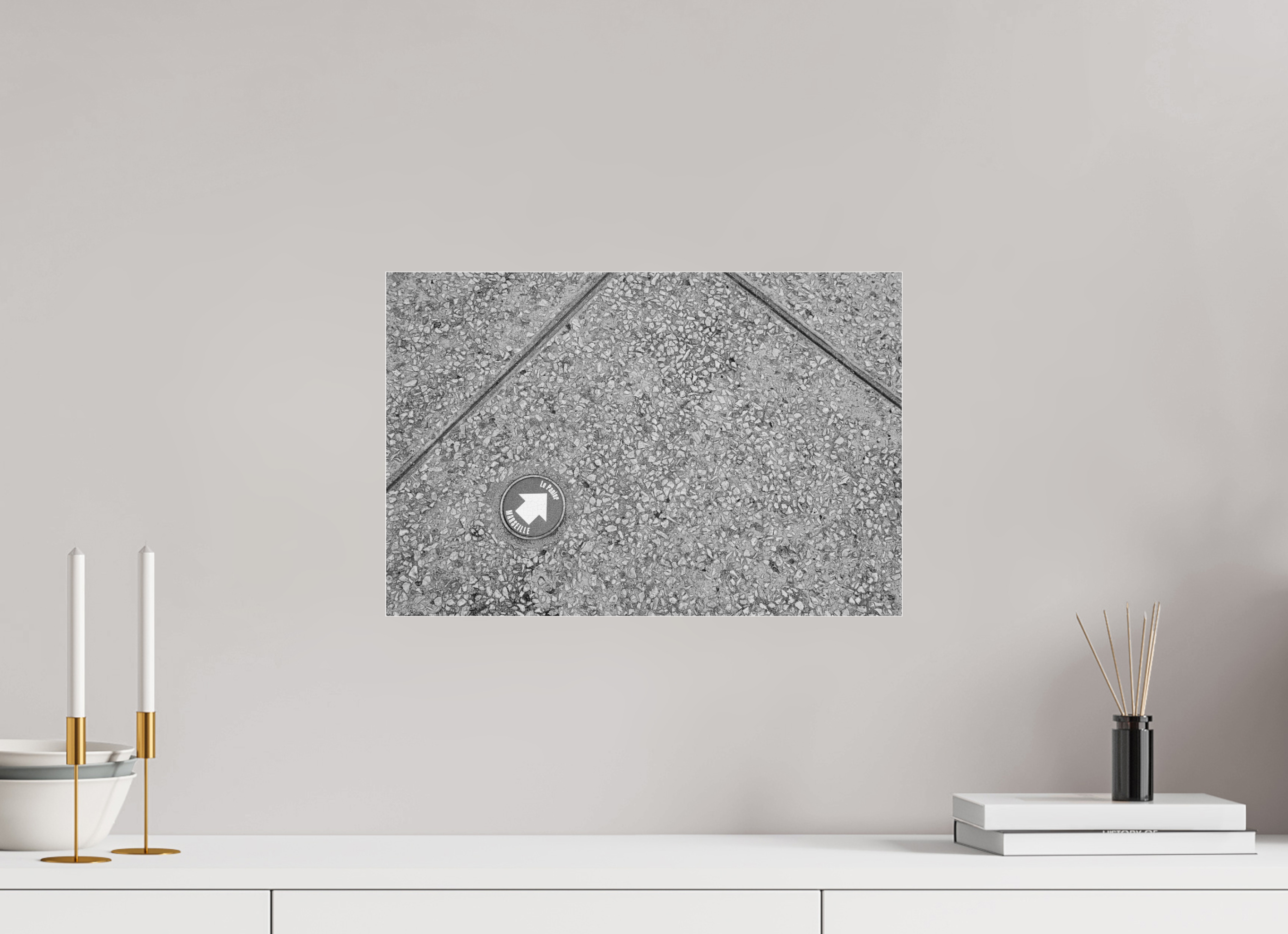 45 x 30 cm, Tirage N&B sous Plexi Déco photo murale - Marseille --> Le Panier