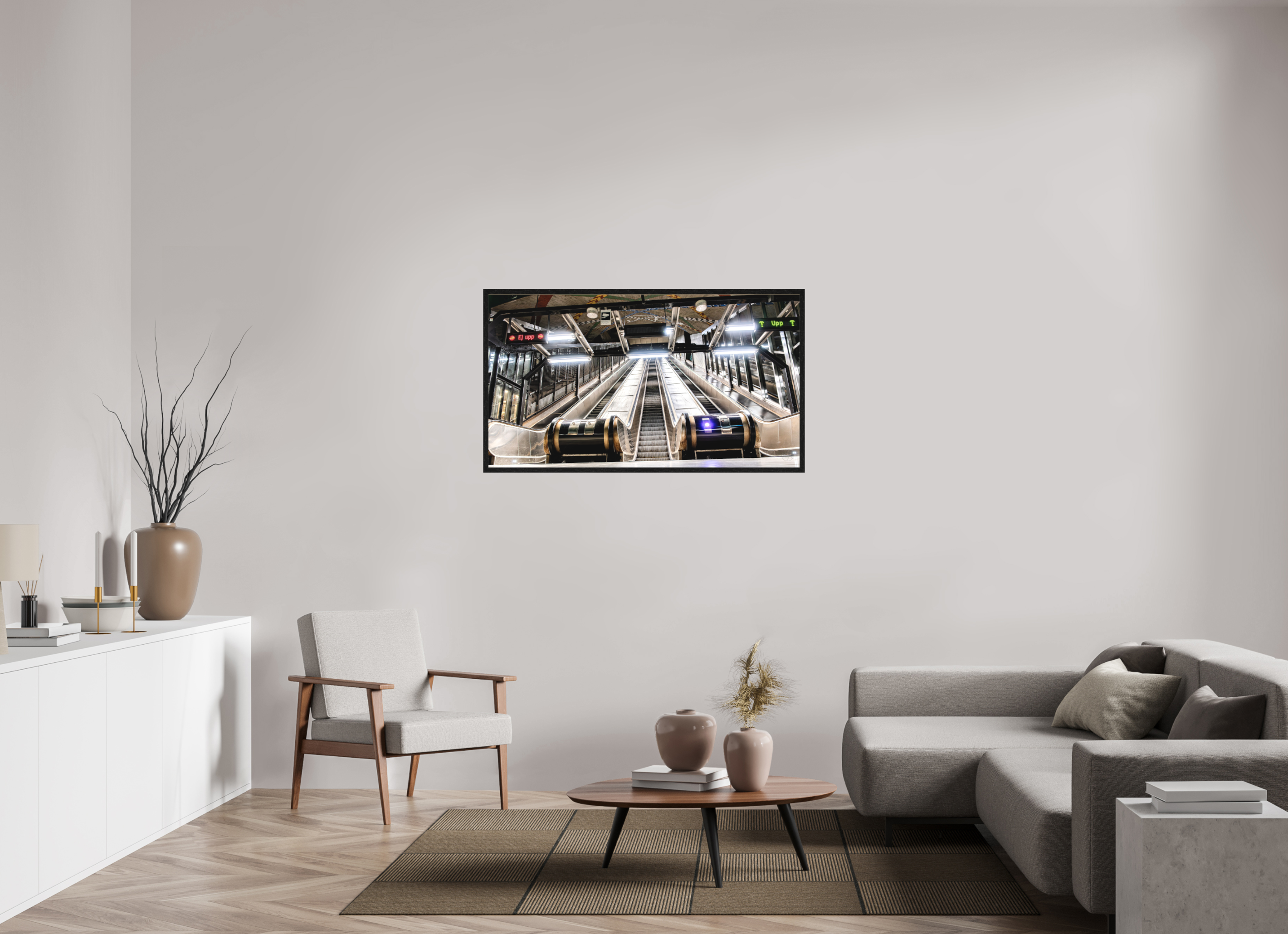 128 x 72 cm, Tirage grand format encadré Vers le Haut | Poster Architecture Urbaine & Design Contemporain