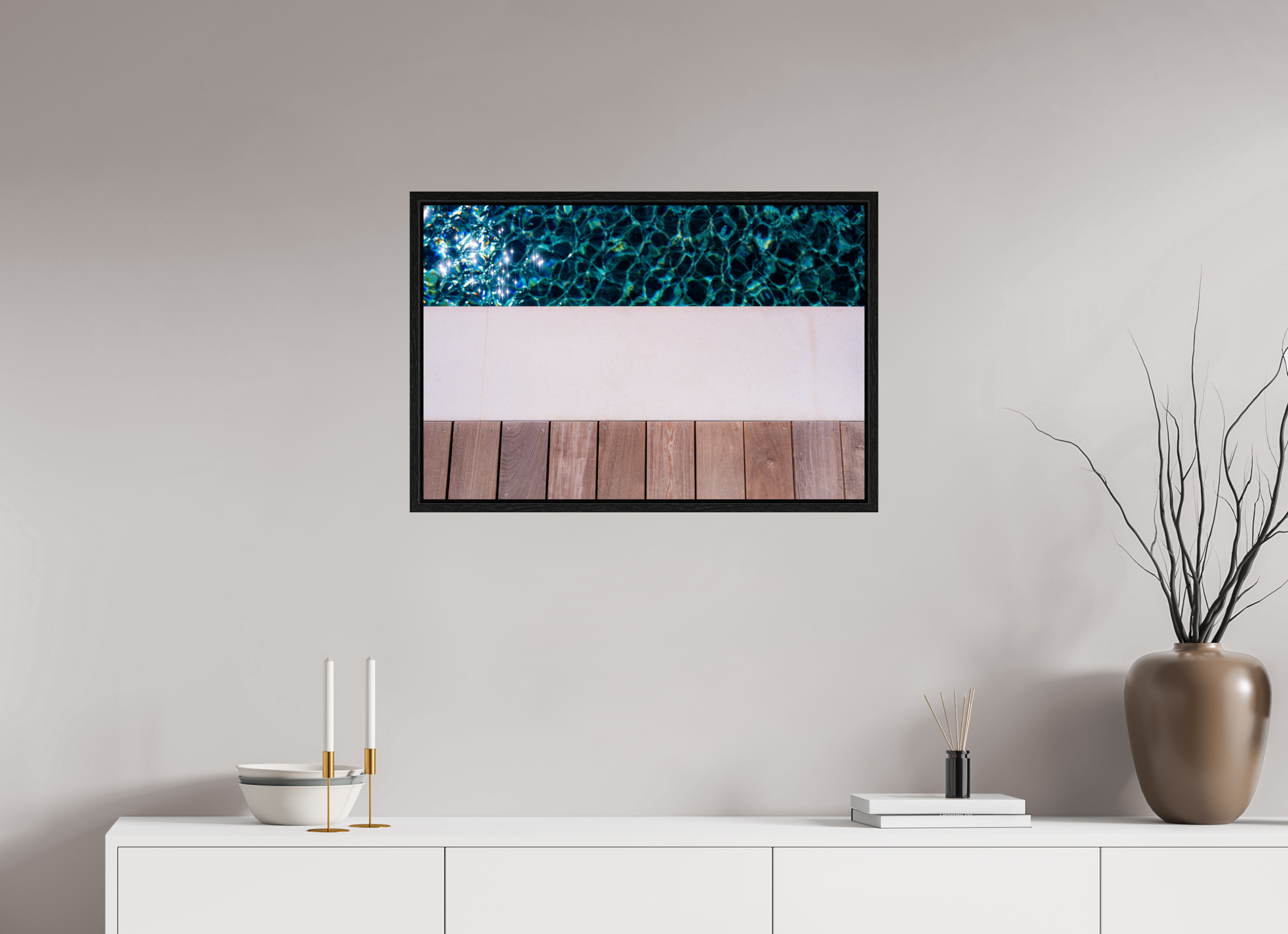 75 x 50 cm, Tirage couleur dans Caisse américaine noire Décoration murale – Ligne d’eau