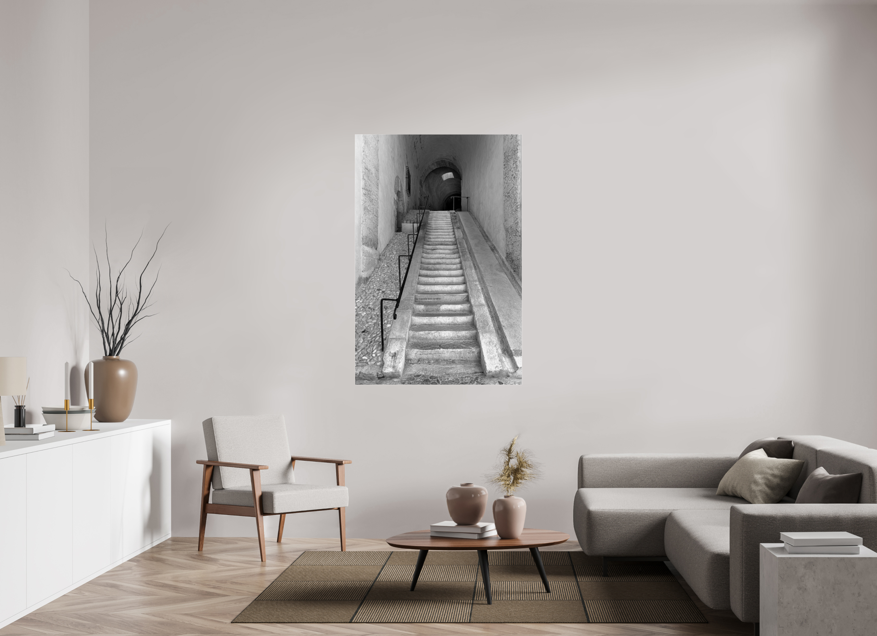 100 x 150 cm, Tirage N&B sous Plexi Affiche artistique – La Montée des Canons