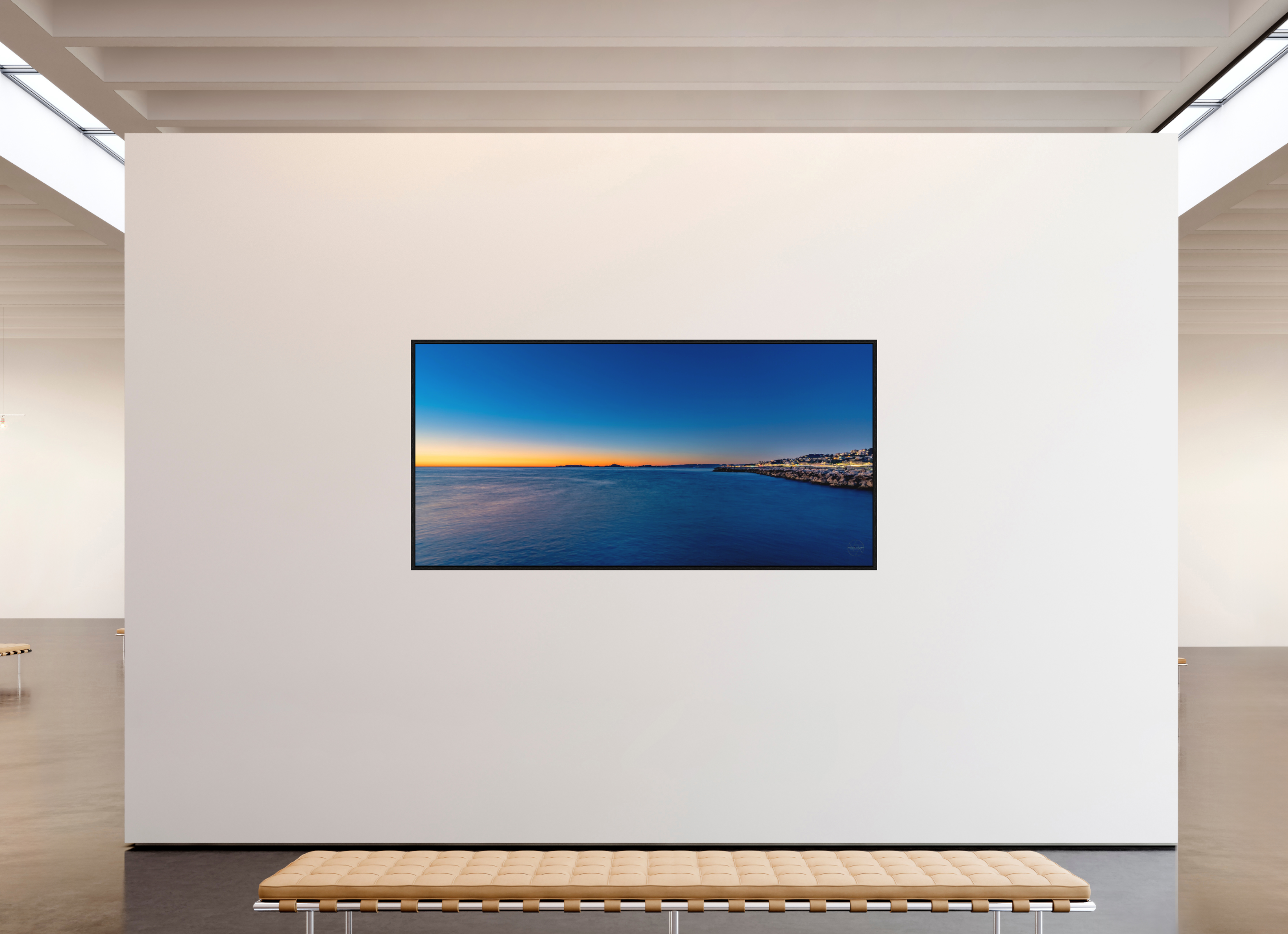 227 x 110 cm, Tirage grand format dans caisse américaine Bleu Infini