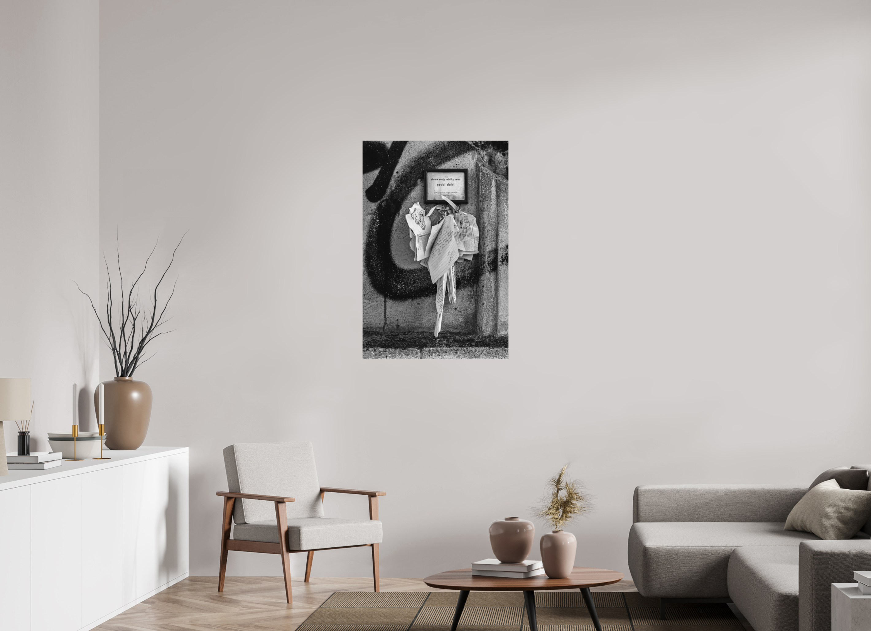 70 x 105 cm, Tirage N&B mat seul Impression photographique – Les mots
