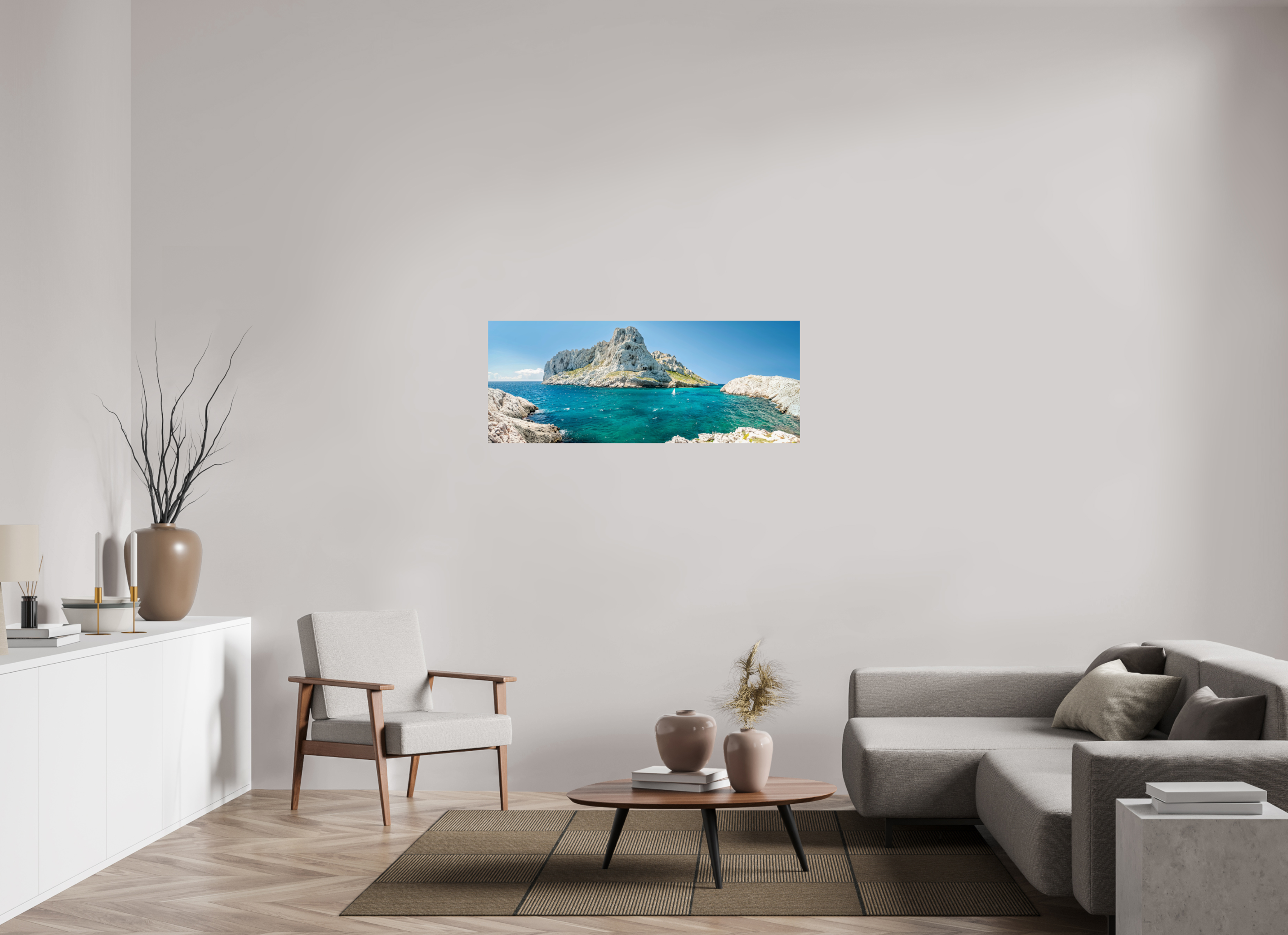 127,6 x 50 cm, Tirage couleur brillant seul Émeraude des Calanques