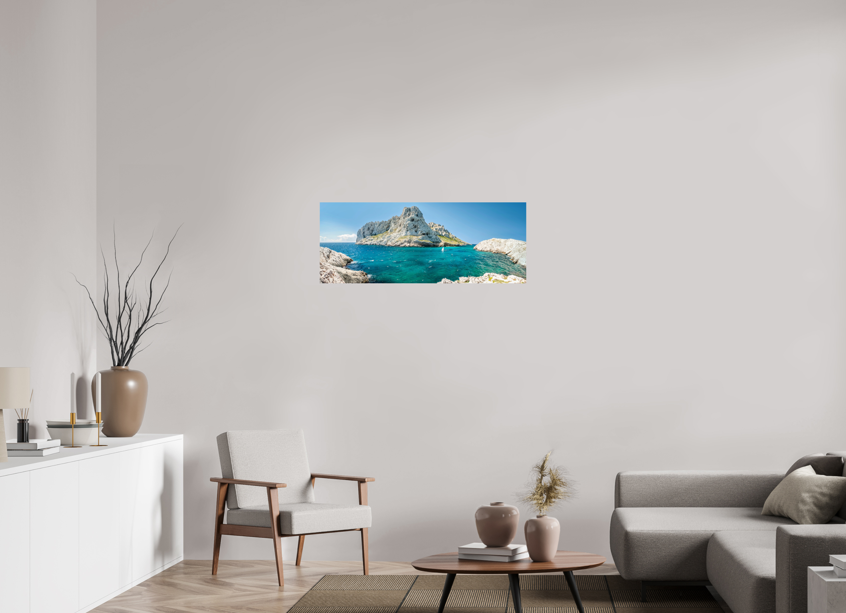 102 x 40 cm, Tirage couleur brillant seul Émeraude des Calanques