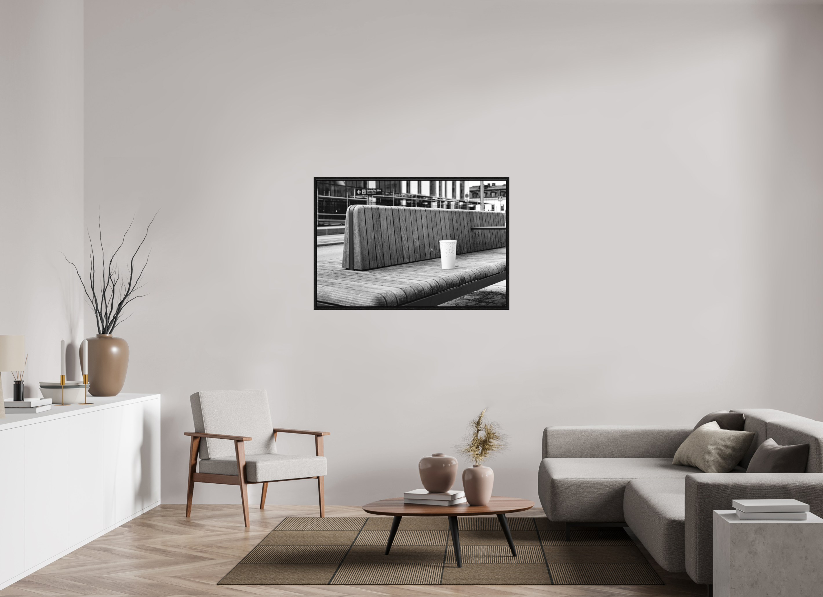 120 x 80 cm, Tirage N&B dans Caisse américaine noire Décoration murale contemporaine - L’Oubli