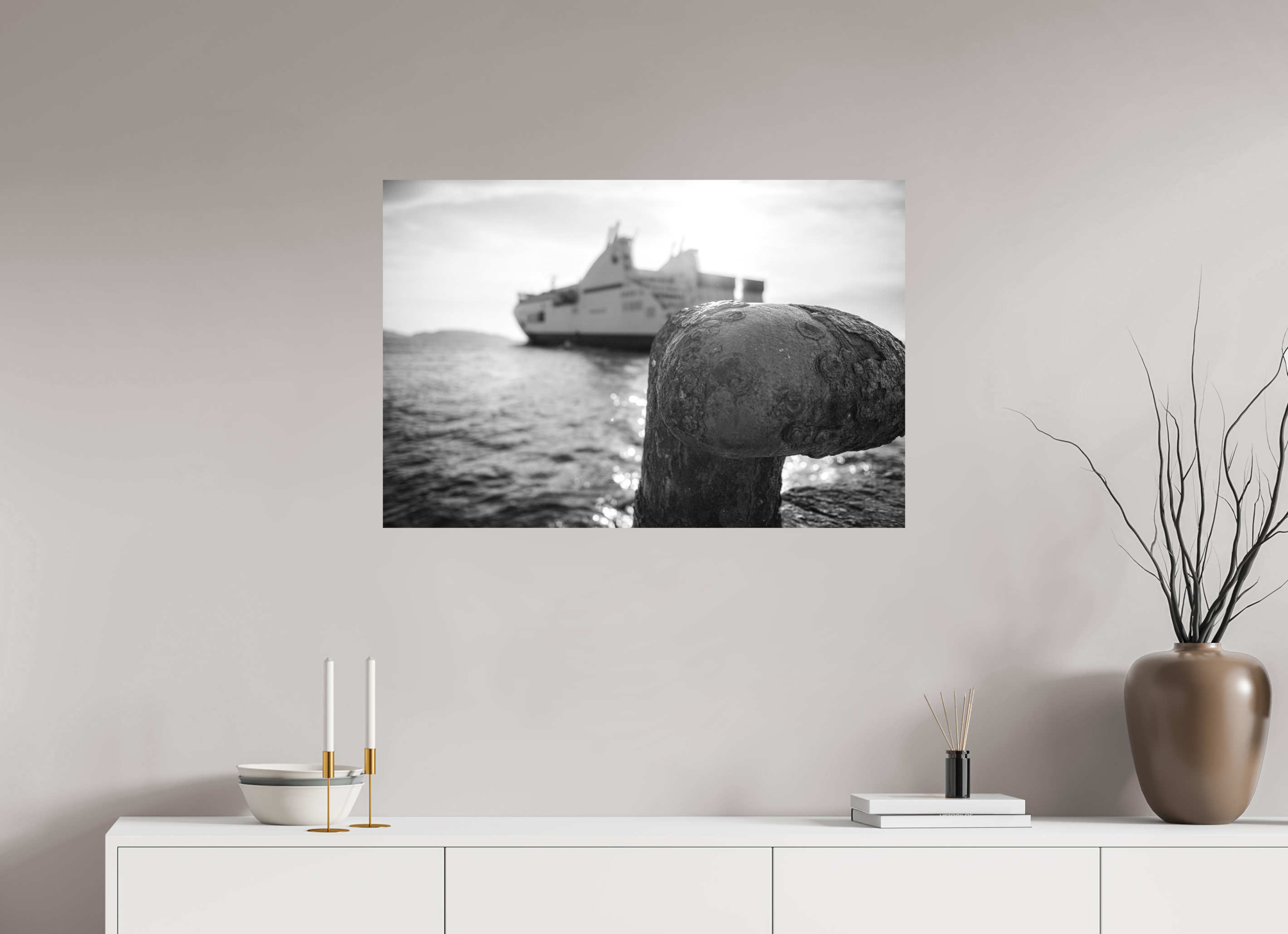 90 x 60 cm, Tirage N&B mat seul Affiche photo – Larguer les amarres
