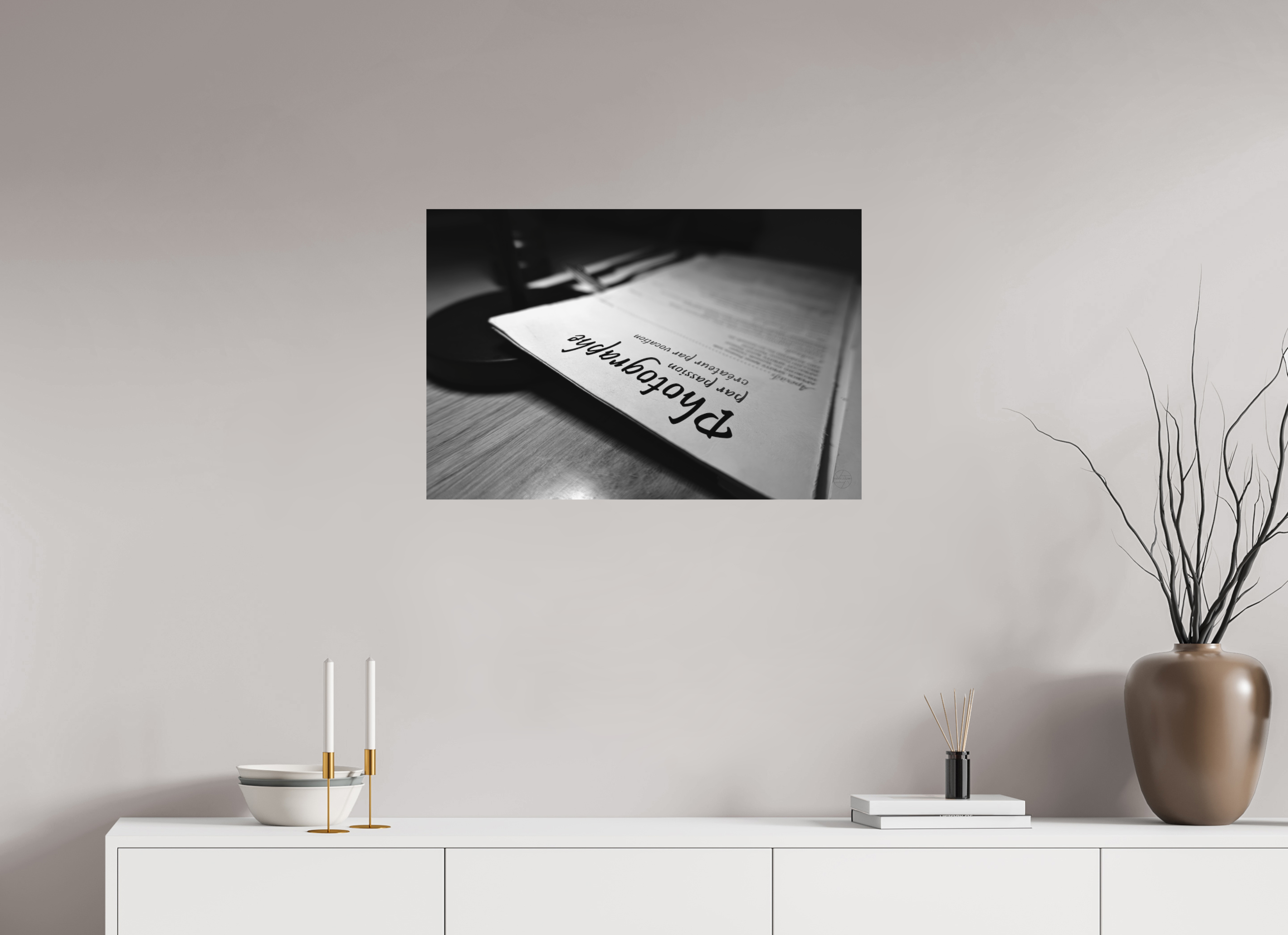 75 x 50 cm, Tirage N&B mat seul Photographe par passion, créateur par vocation | Poster Fine Art