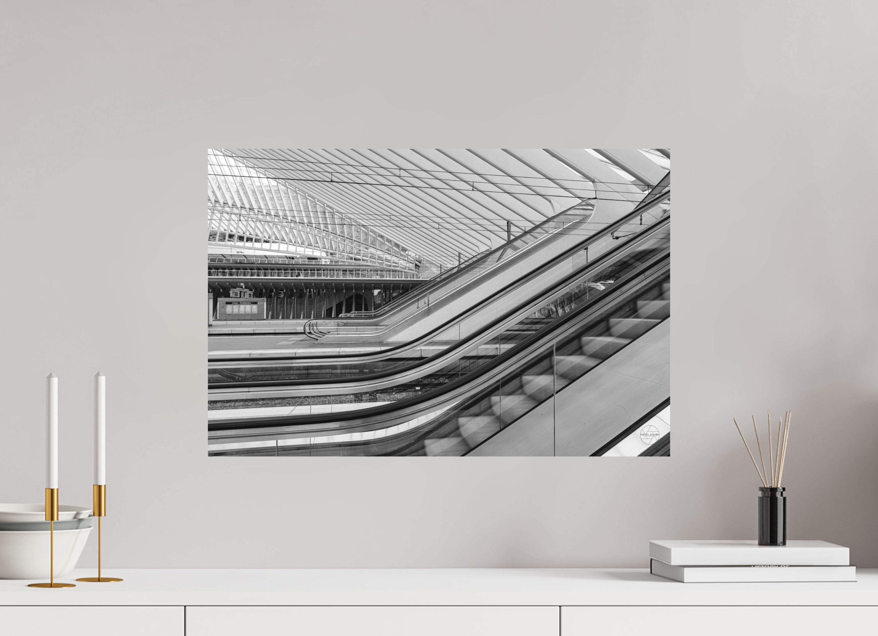 60 x 40 cm, Tirage N&B mat seul Photo architecture – Lignes en mouvement