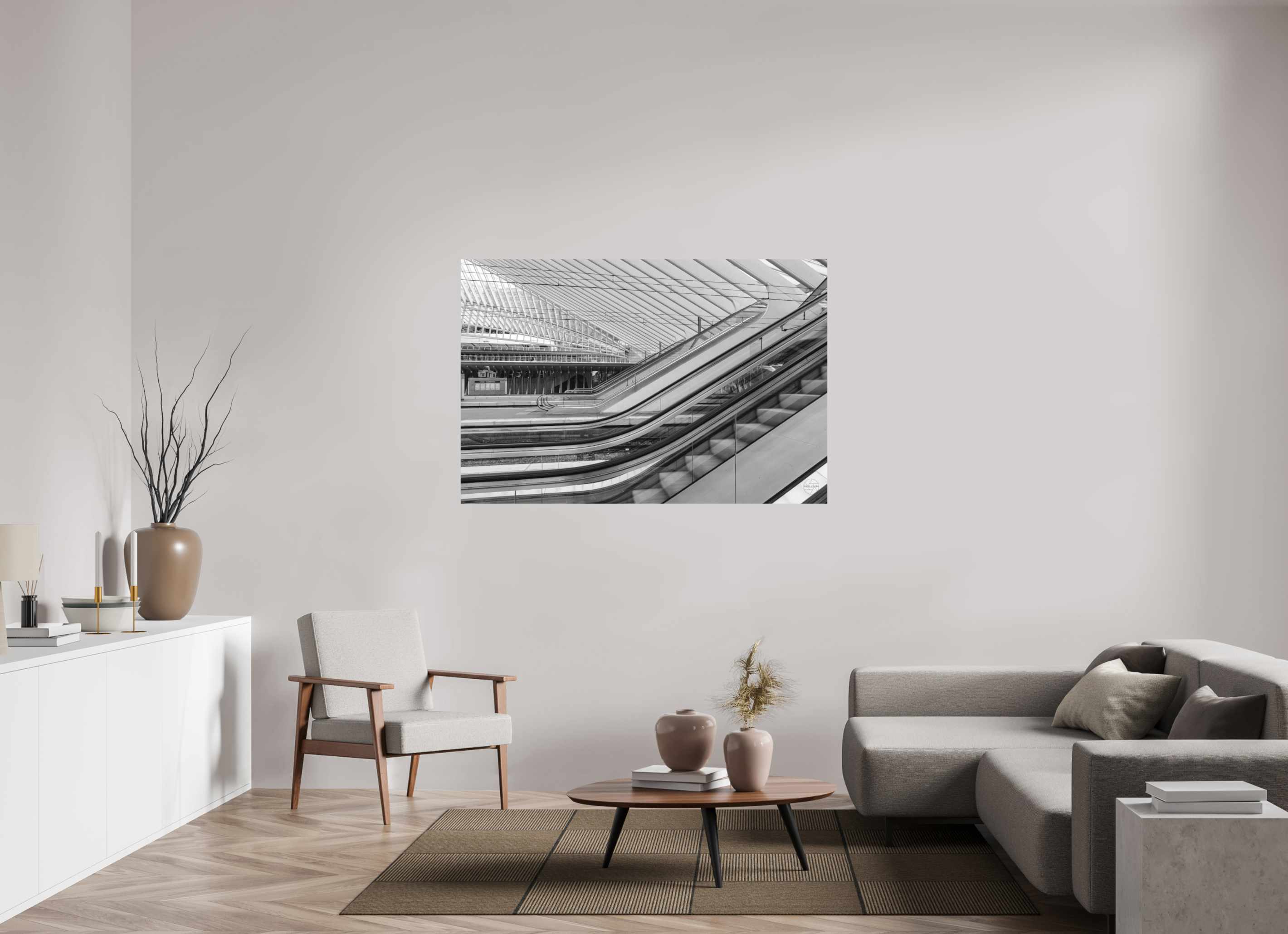150 x 100 cm, Tirage N&B mat seul Photo architecture – Lignes en mouvement