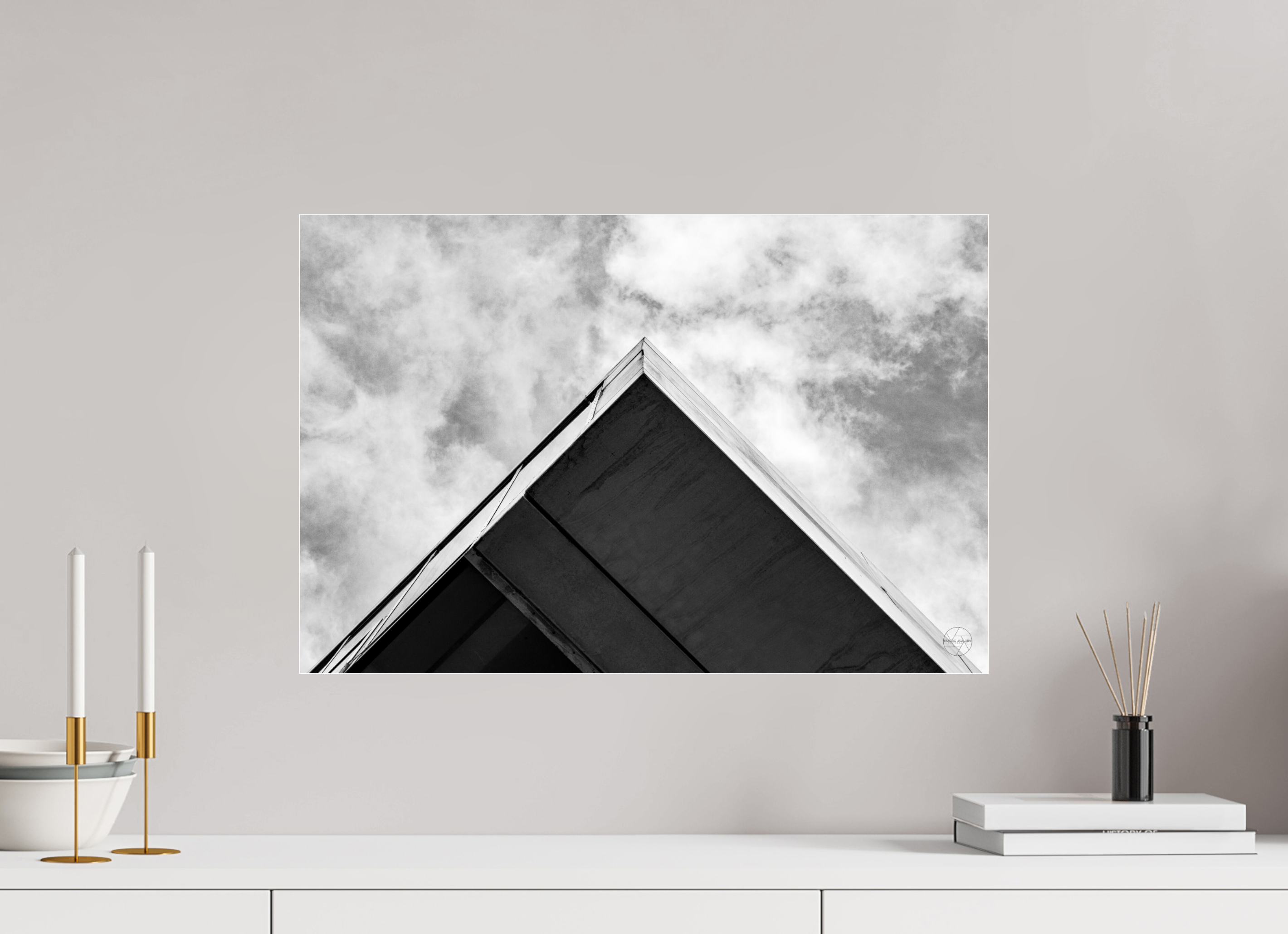 60 x 40 cm, Tirage N&B sous Plexi Pyramide - Décoration murale contemporaine