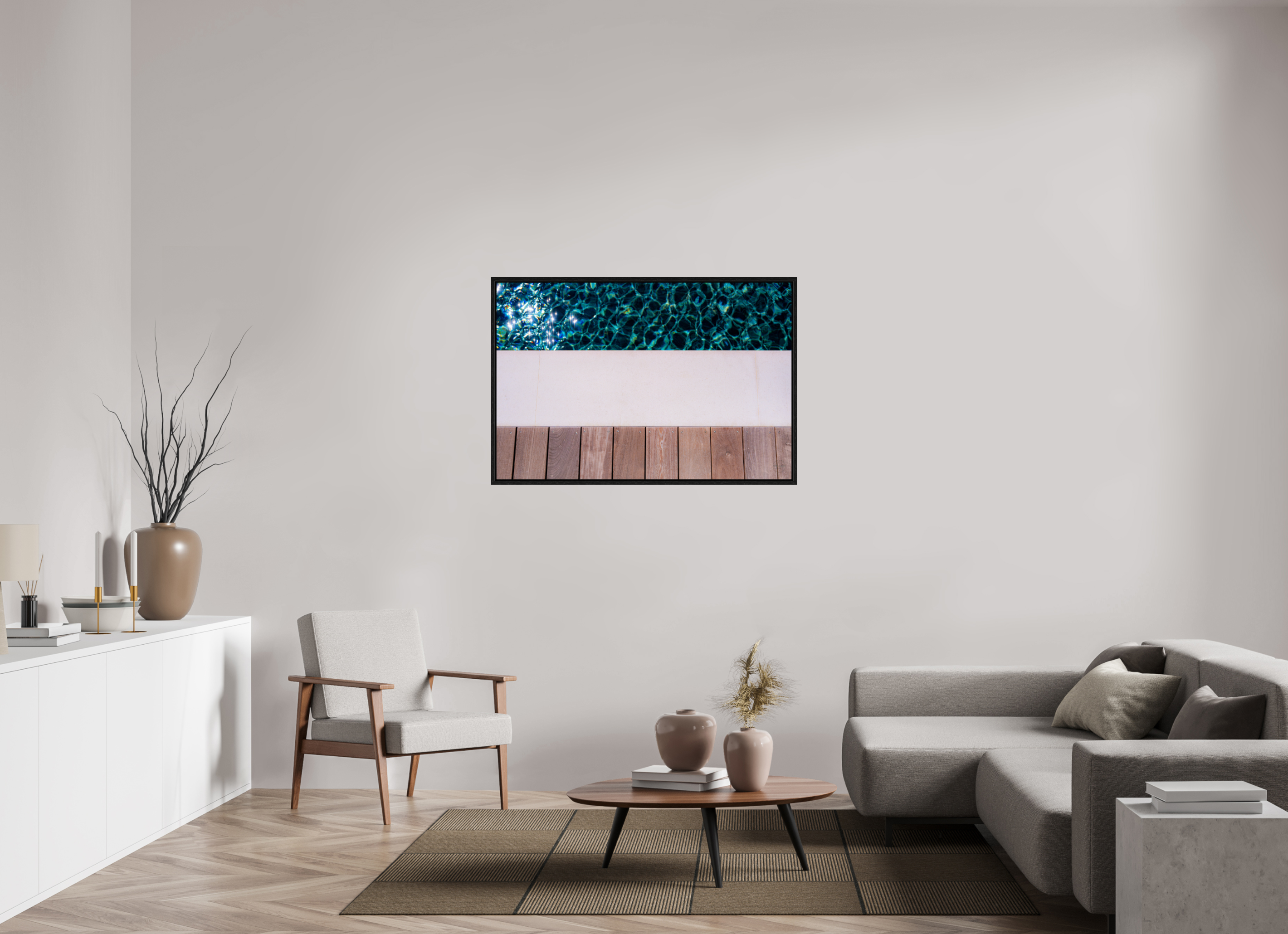 120 x 80 cm, Tirage couleur dans Caisse américaine noire Décoration murale – Ligne d’eau