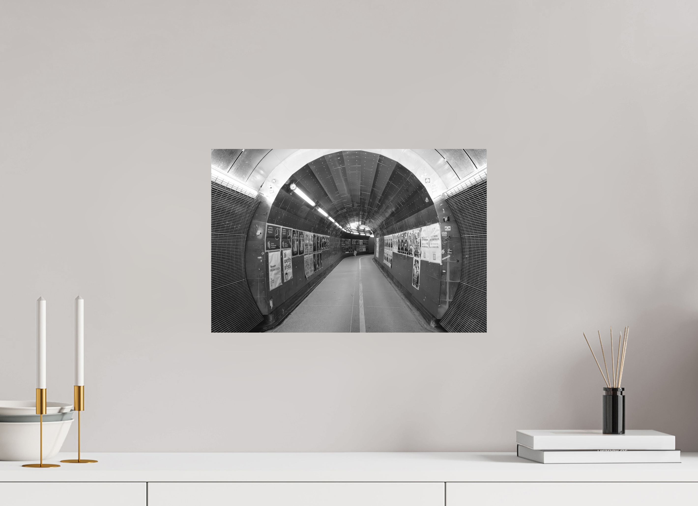 45 x 30 cm, Tirage N&B mat seul Poster premium – L’Écho du Passage