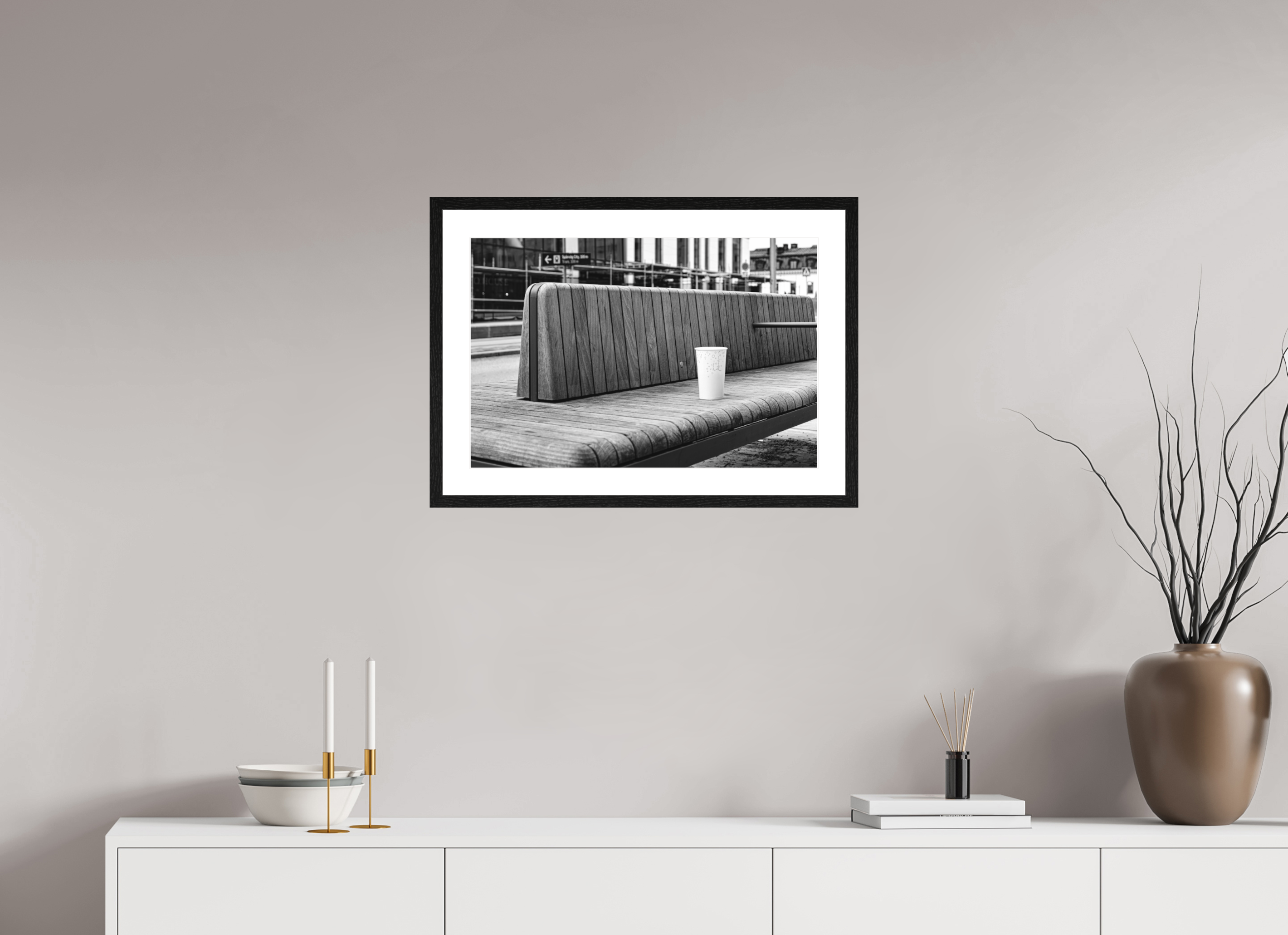 60 x 40 cm, Tirage N&B mat + Cadre noir avec passe-partout Décoration murale contemporaine - L’Oubli