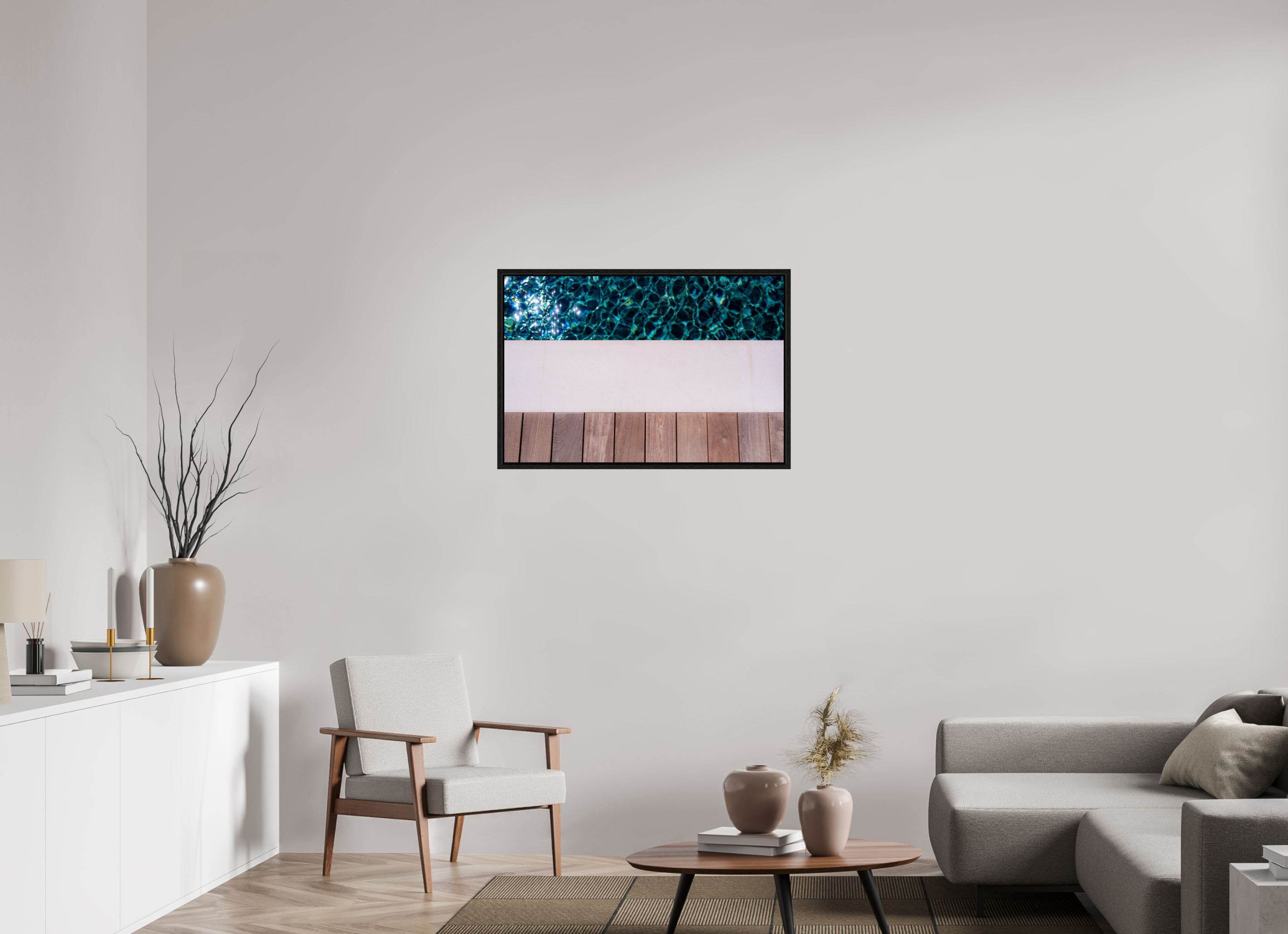 90 x 60 cm, Tirage couleur dans Caisse américaine noire Décoration murale – Ligne d’eau
