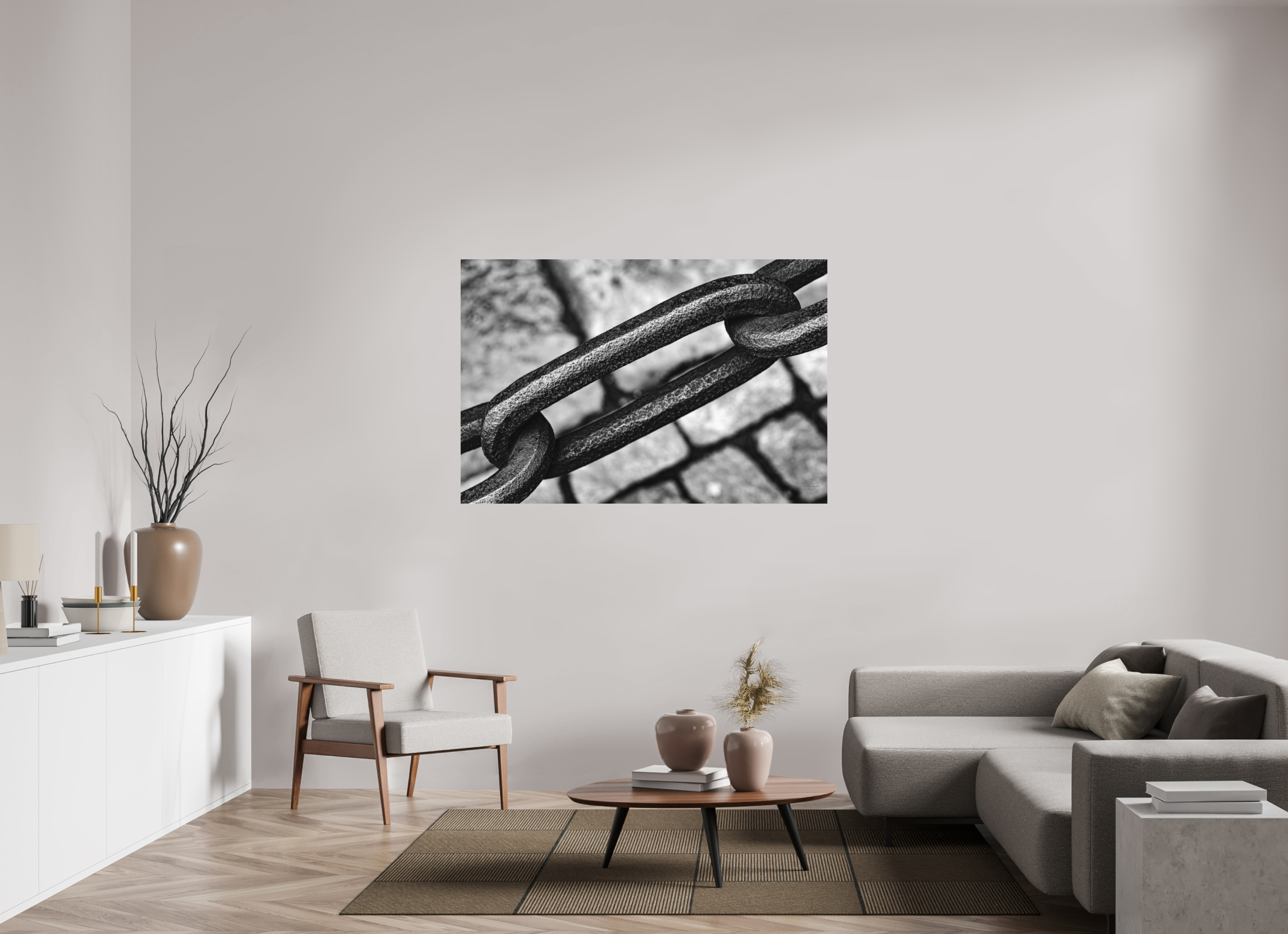 150 x 100 cm, Tirage N&B mat seul L’étreinte du fer