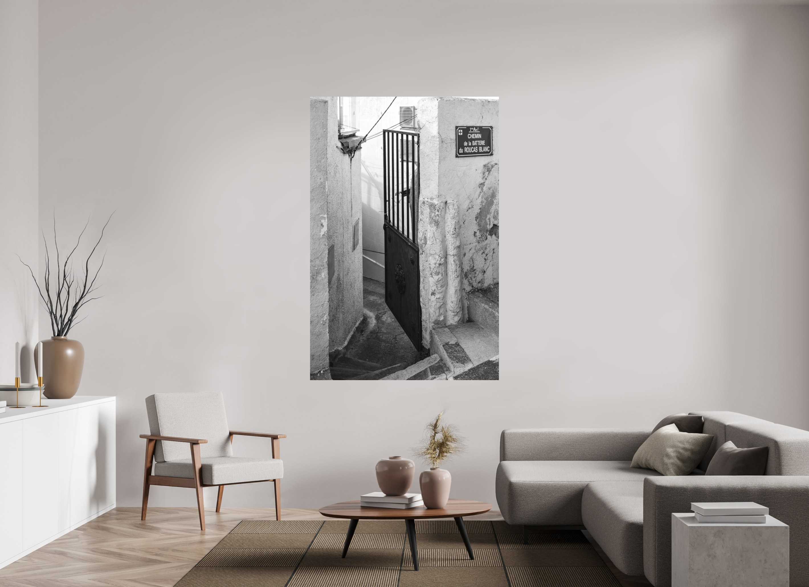 120 x 180 cm, Tirage N&B mat seul Perspective urbaine - Passage Secret