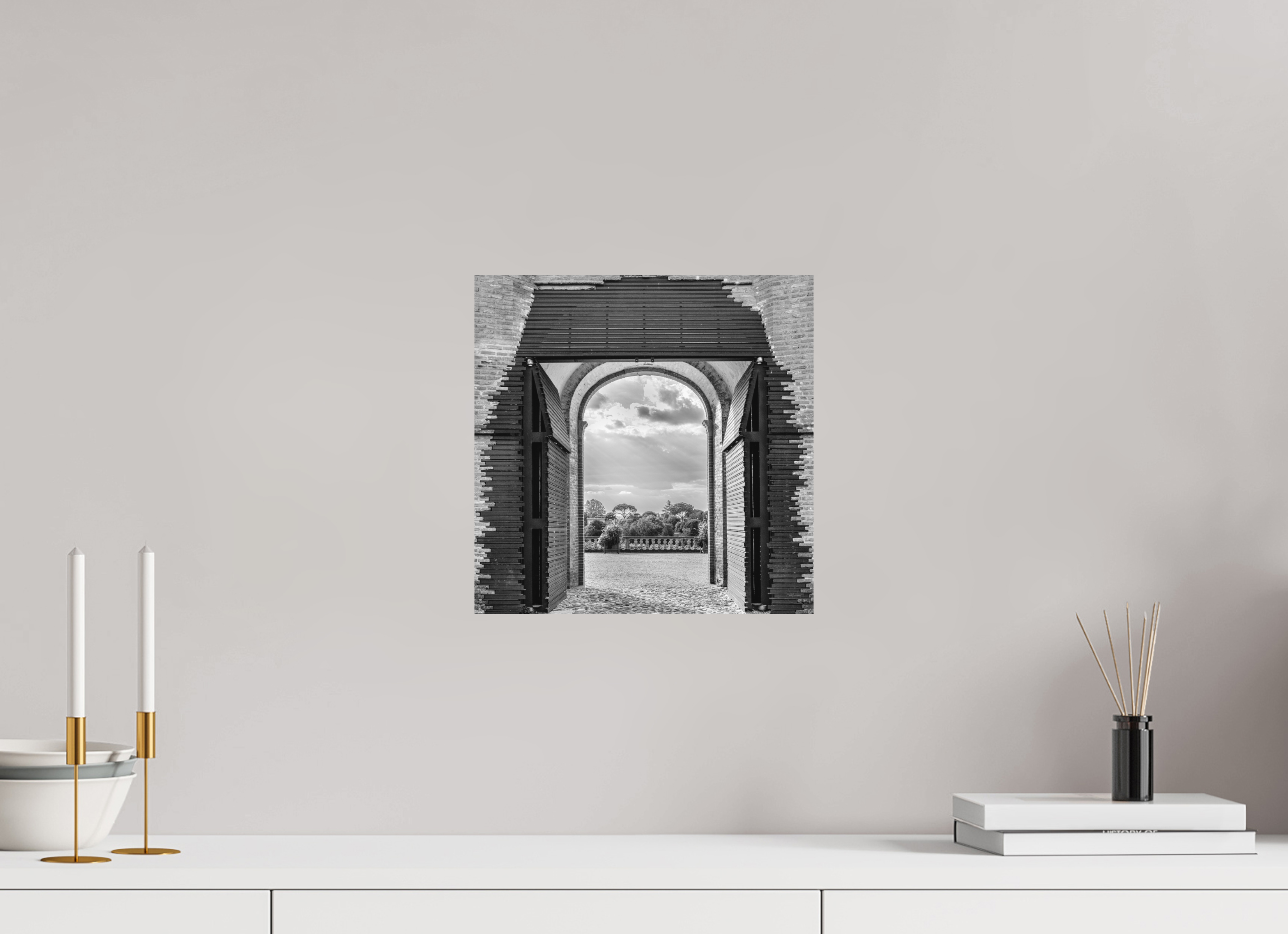 30 x 30 cm, Tirage N&B mat seul Affiche artistique – La Montée des Canons