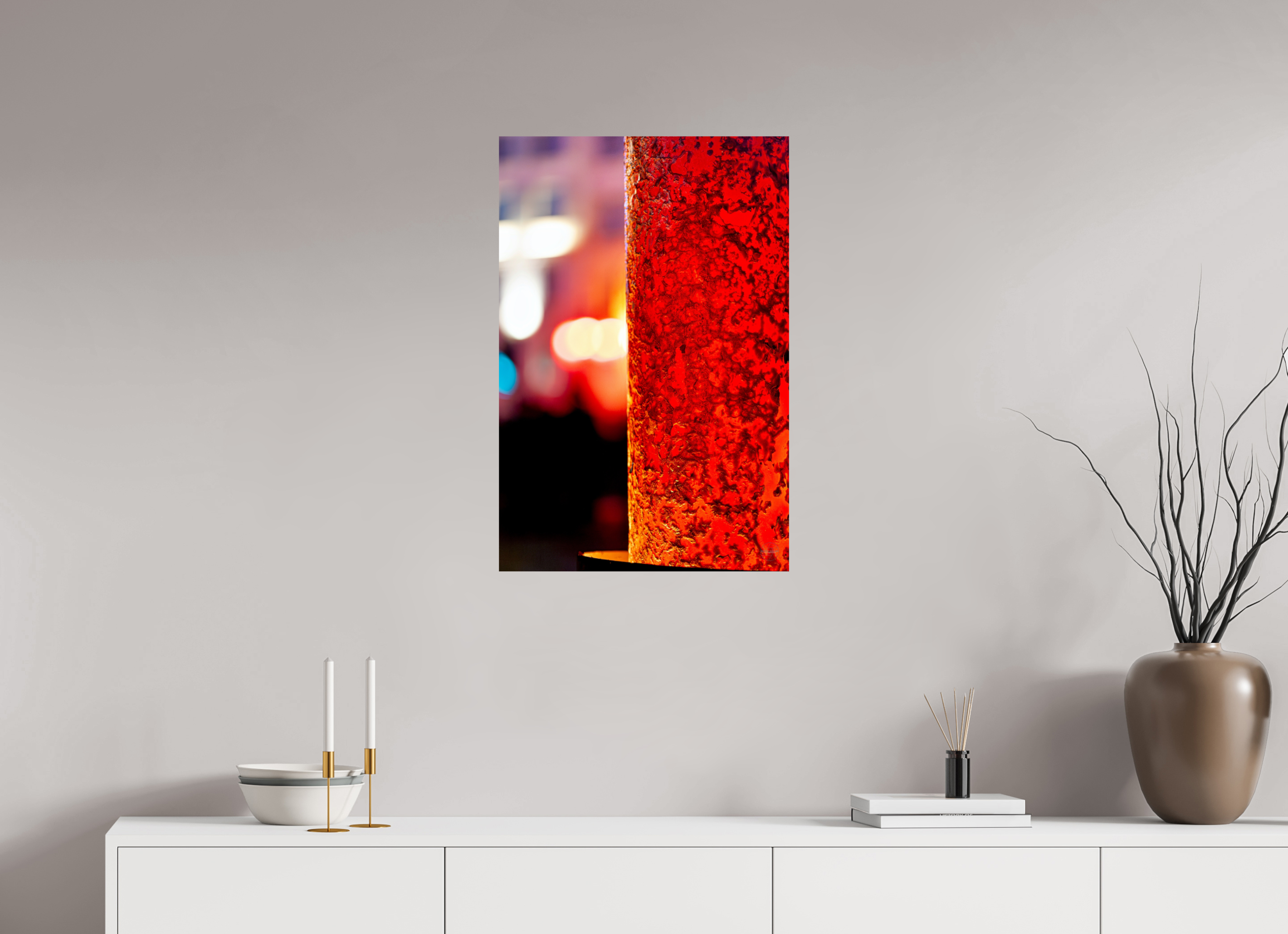 50 x 75 cm, Tirage couleur brillant seul Photo décorative – Le fer et le feu