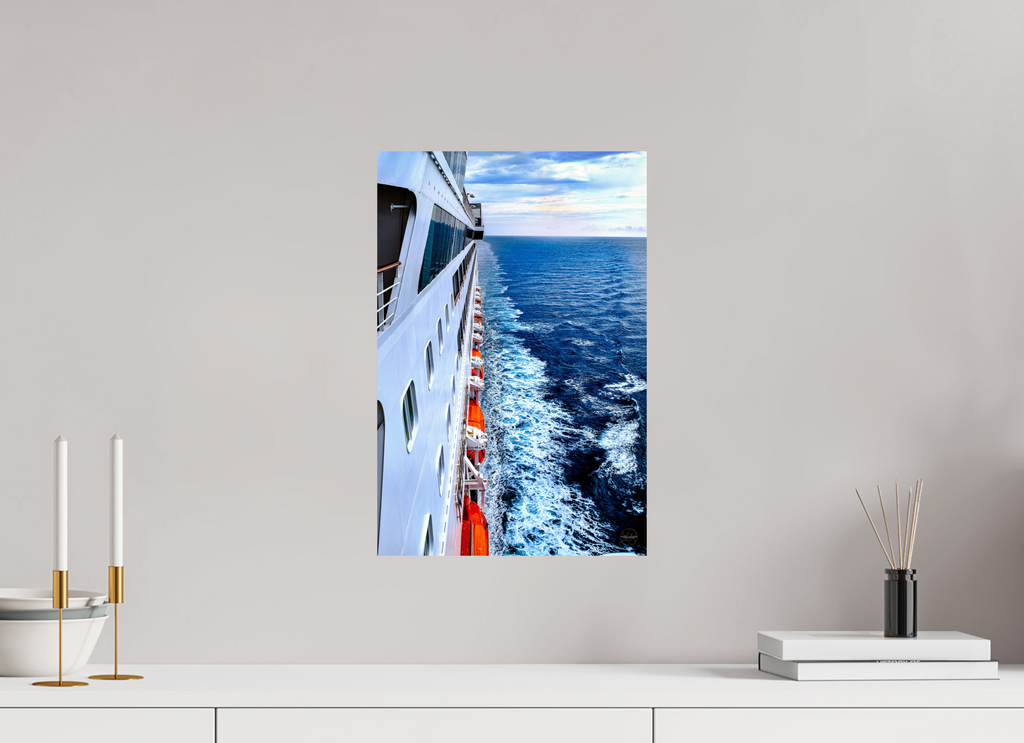 30 x 45 cm, Tirage couleur brillant seul Sillage Infini | Poster Océan & Voyage Contemporain